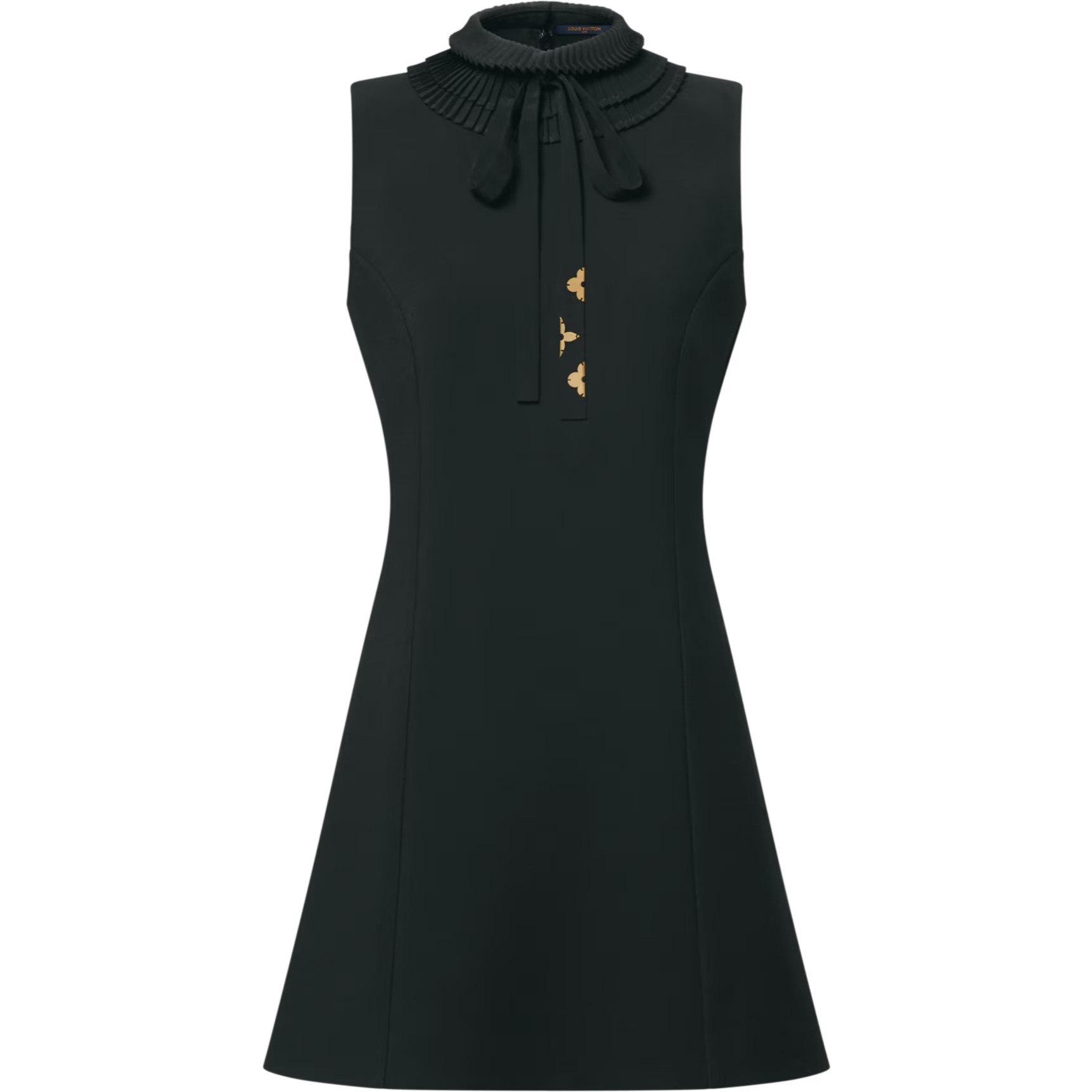 Áo đầm Louis Vuitton Pleat Collar Fitted Dress Black 1
