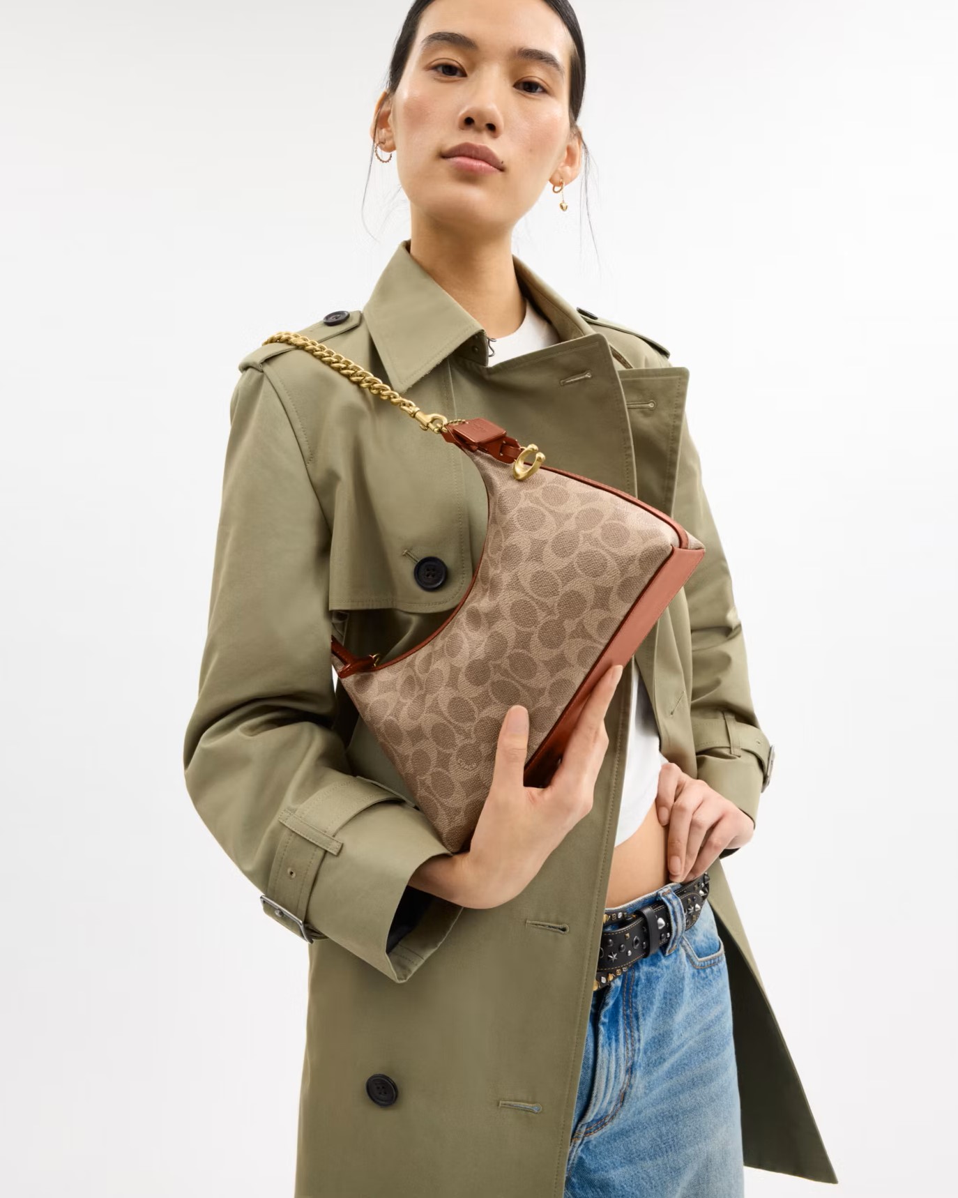 Túi đeo chéo Coach Juliet Shoulder Bag 25 In Signature Canvas Tan Caramel CAM26 8