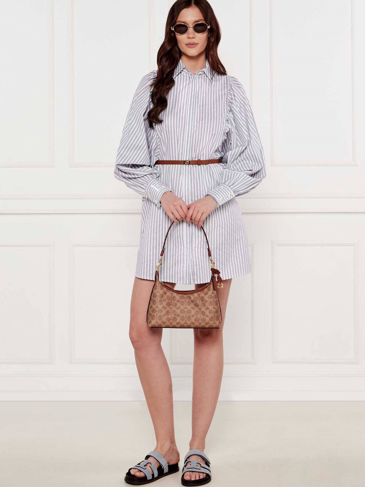 Túi đeo chéo Coach Juliet Shoulder Bag 25 In Signature Canvas Tan Caramel CAM26 17