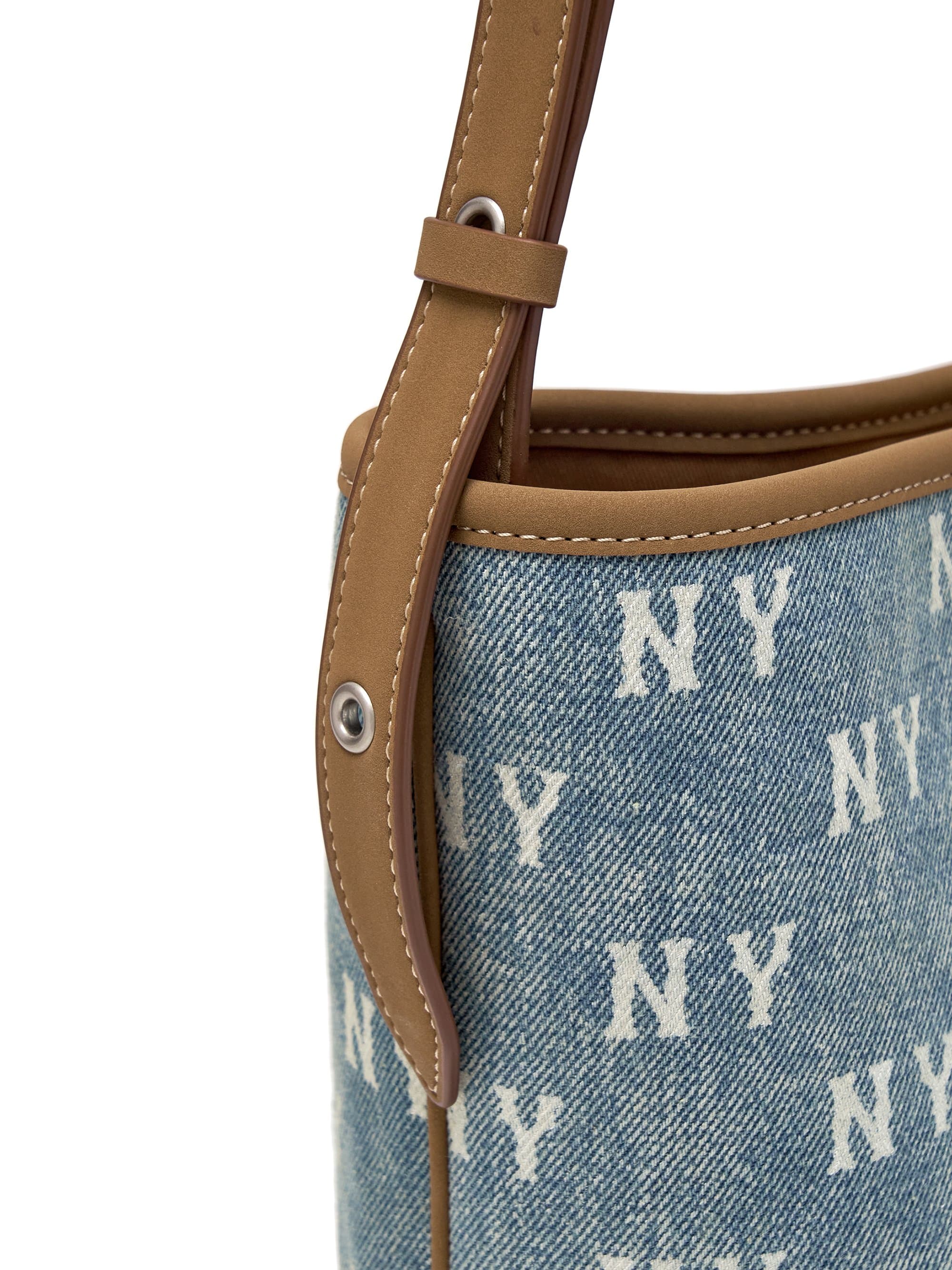 Túi Đeo Chéo nữ MLB Classic Monogram Vintage Denim Bucket Bag New York Yankees Blue 3ABMMV65N-50BLL 5