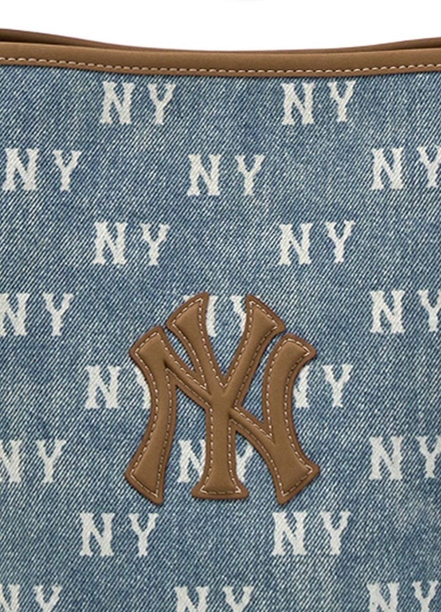 Túi Đeo Chéo nữ MLB Classic Monogram Vintage Denim Bucket Bag New York Yankees Blue 3ABMMV65N-50BLL 11