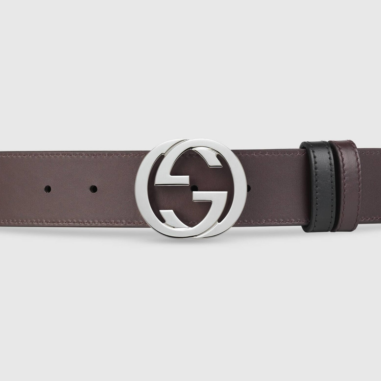 Dây nịt nam GG Gucci Reversible Gucci Signature belt