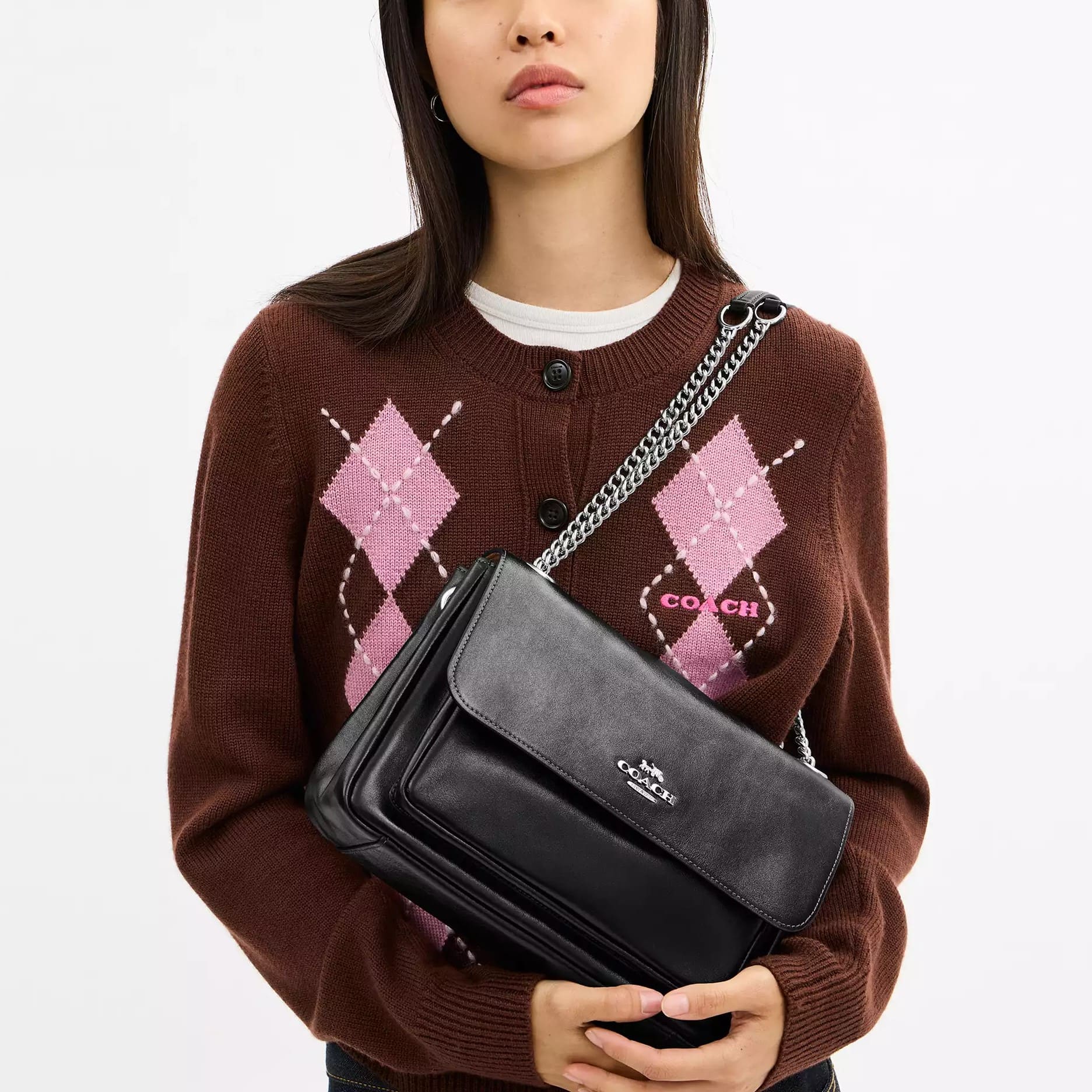 Túi đeo chéo nữ Coach Elodie Crossbody Bag Black CCF0 7