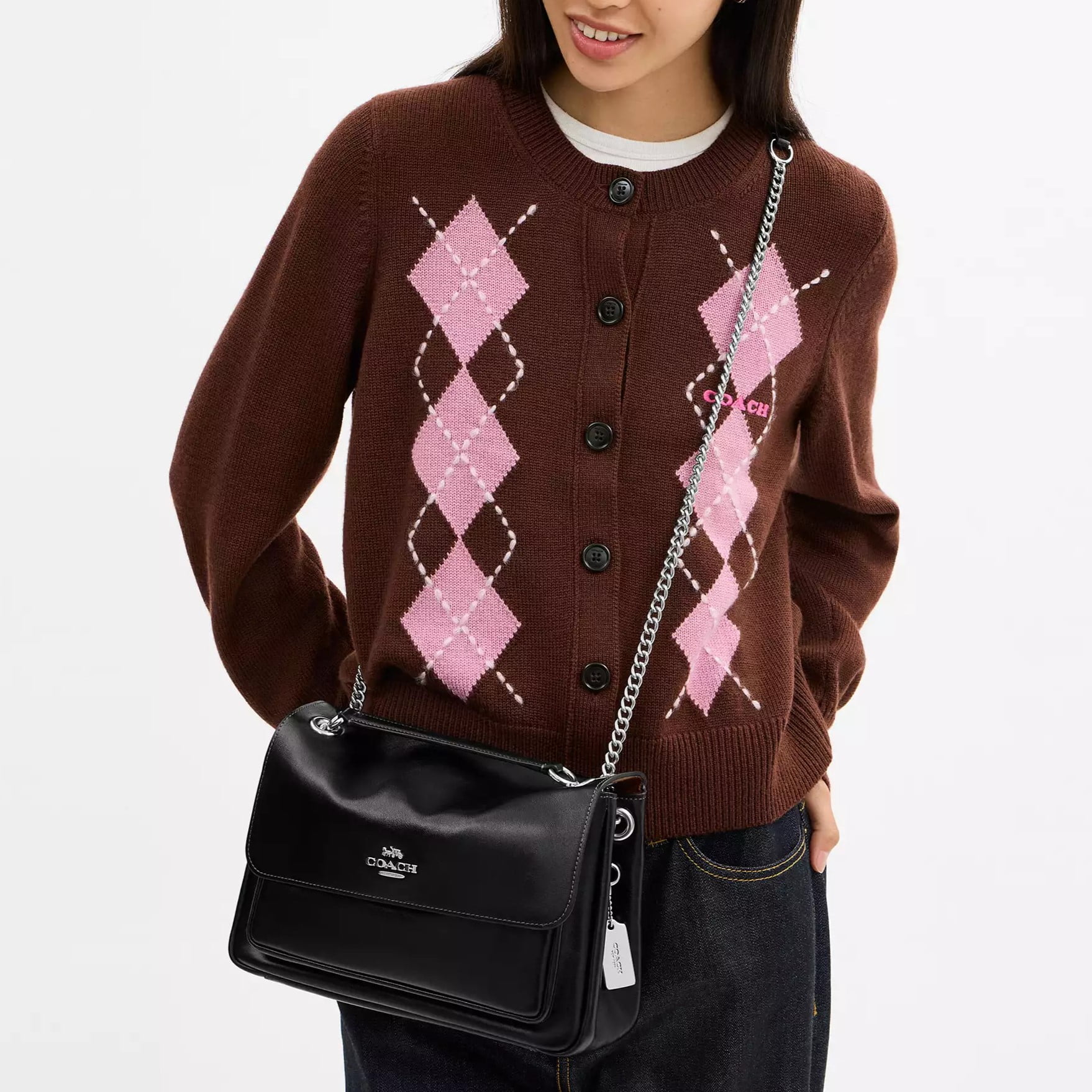 Túi đeo chéo nữ Coach Elodie Crossbody Bag Black CCF0 5