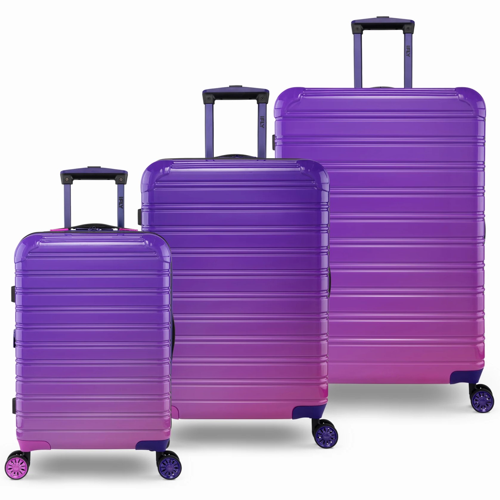 VALI MÀU TÍM LOANG DU LỊCH IFLY FIBERTECH OMBRE HARDSIDE LUGGAGE IN MIDNIGHT BERRY 11