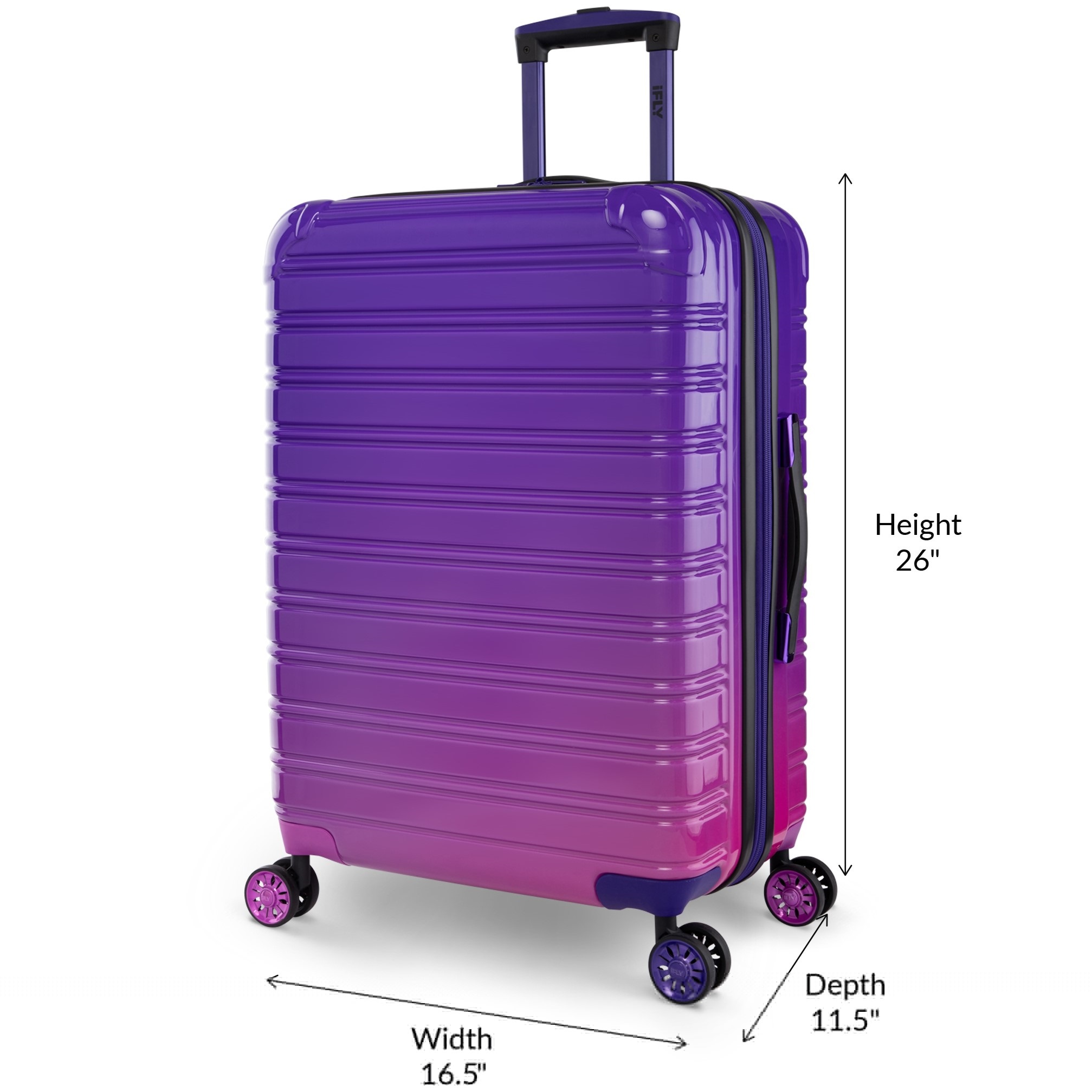 VALI MÀU TÍM LOANG DU LỊCH IFLY FIBERTECH OMBRE HARDSIDE LUGGAGE IN MIDNIGHT BERRY 12