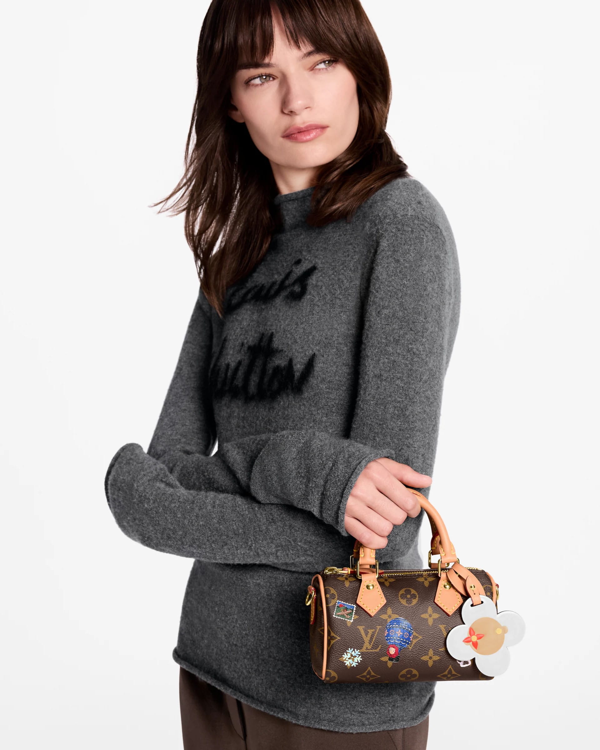 Túi đeo chéo Louis Vuitton Nano Speedy Monogram Snowy Pearl 3
