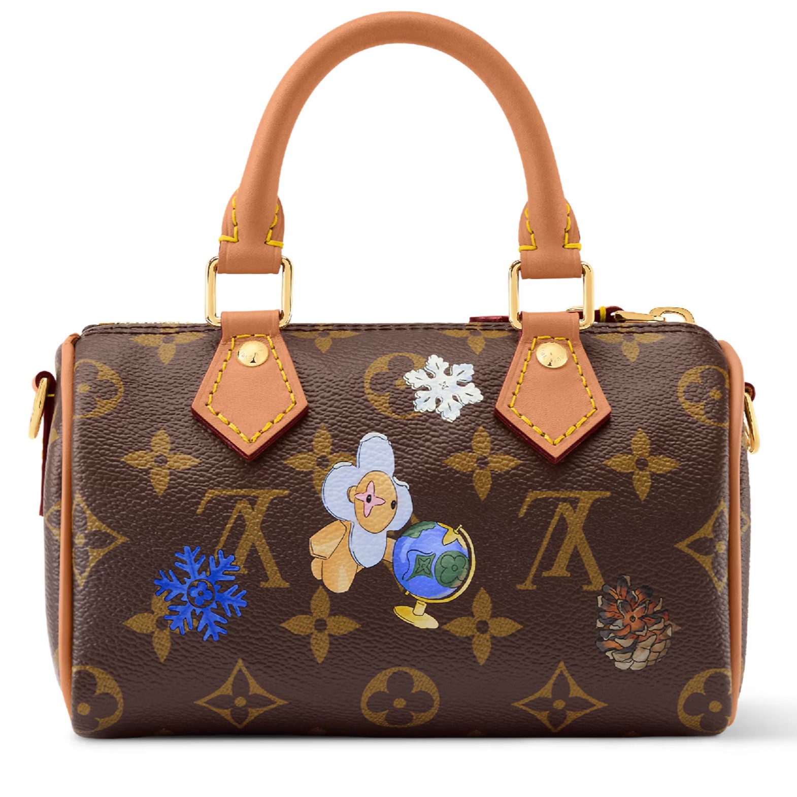 Túi đeo chéo Louis Vuitton Nano Speedy Monogram Snowy Pearl 7