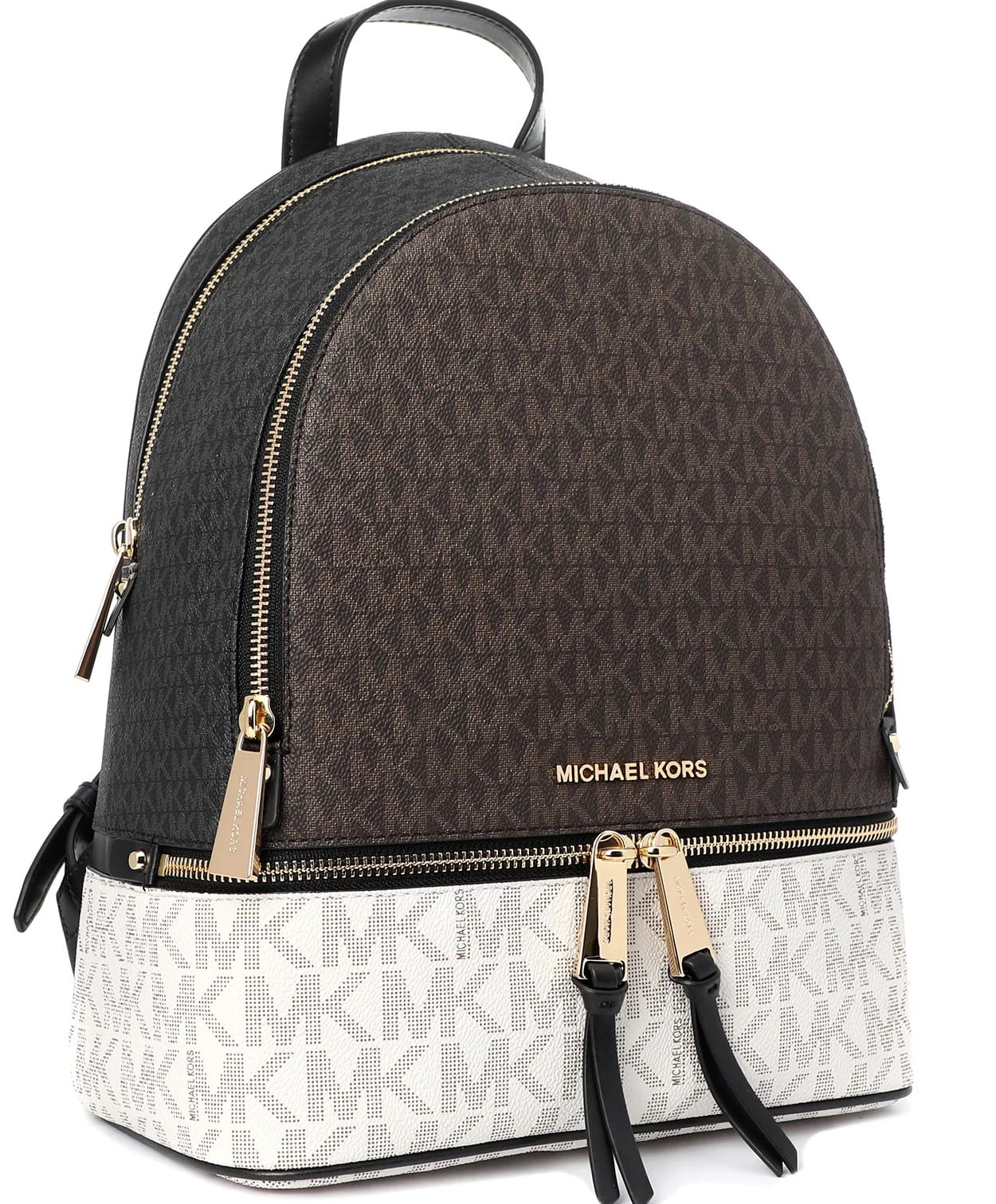 Ba lô Michael Kors Rhea Medium Color-block Logo Backpack in Musk Multi 11