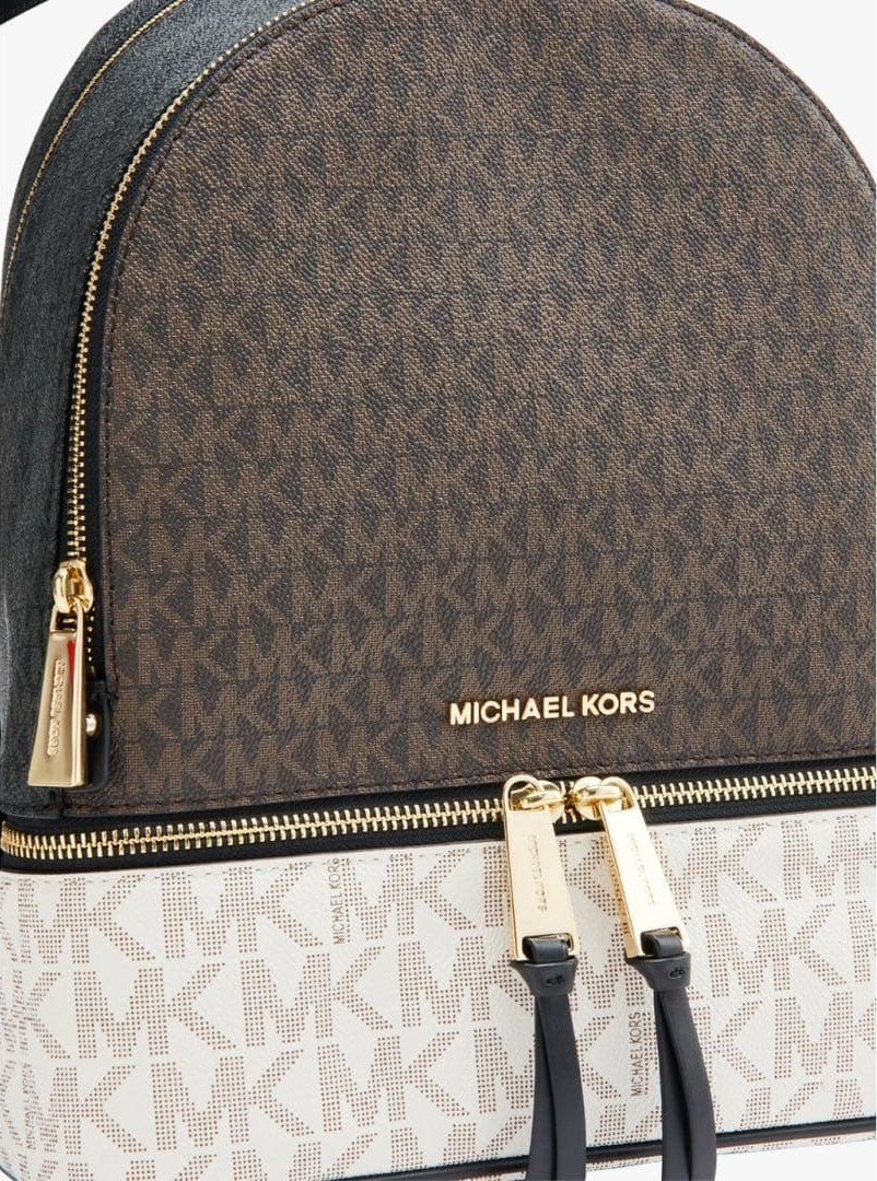 Ba lô Michael Kors Rhea Medium Color-block Logo Backpack in Musk Multi 12