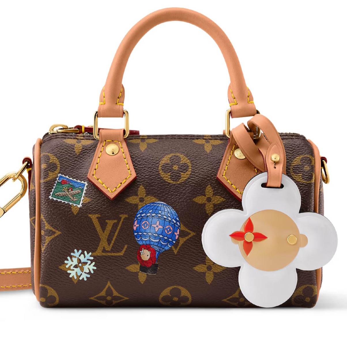 Túi đeo chéo Louis Vuitton Nano Speedy Monogram Snowy Pearl 8