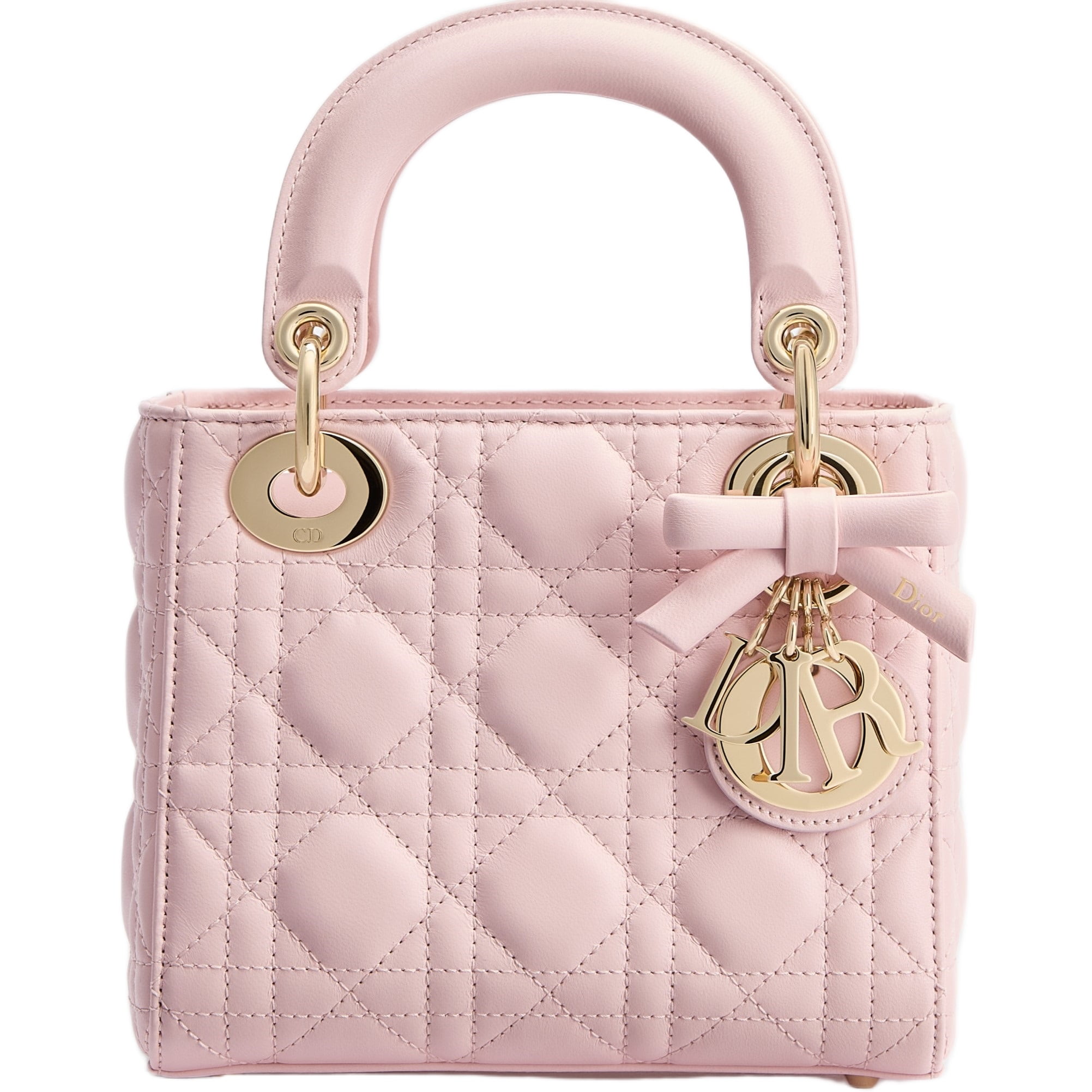 Túi đeo chéo Mini Lady Dior Bag with Chain Rose Soupir Cannage Lambskin 6