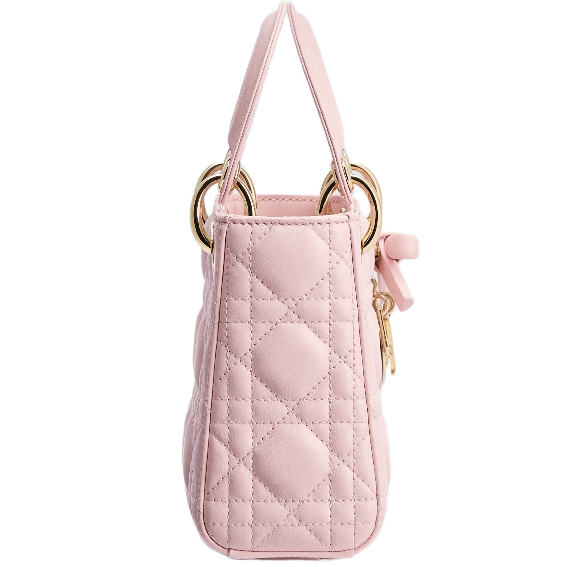 Túi đeo chéo Mini Lady Dior Bag with Chain Rose Soupir Cannage Lambskin 1
