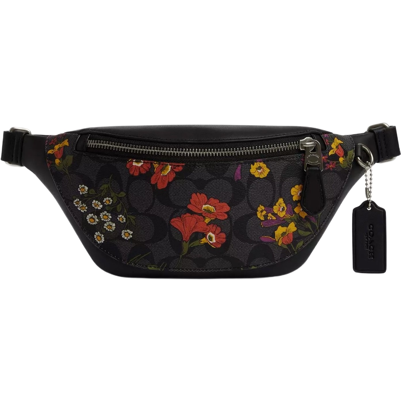 Túi đeo bao tử Coach Warren Mini Belt Bag In Signature Canvas With Floral Print Charcoal Multi CR189 1