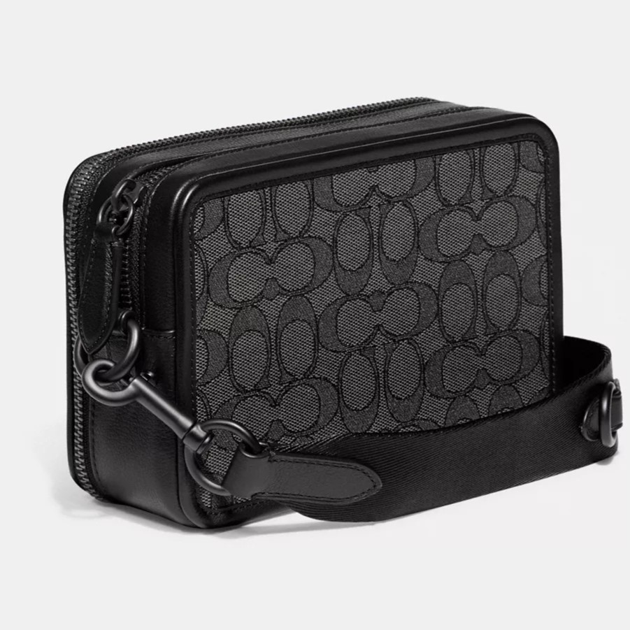 Túi đeo chéo Coach Nam Charter Crossbody Signature Jacquard CC069 2