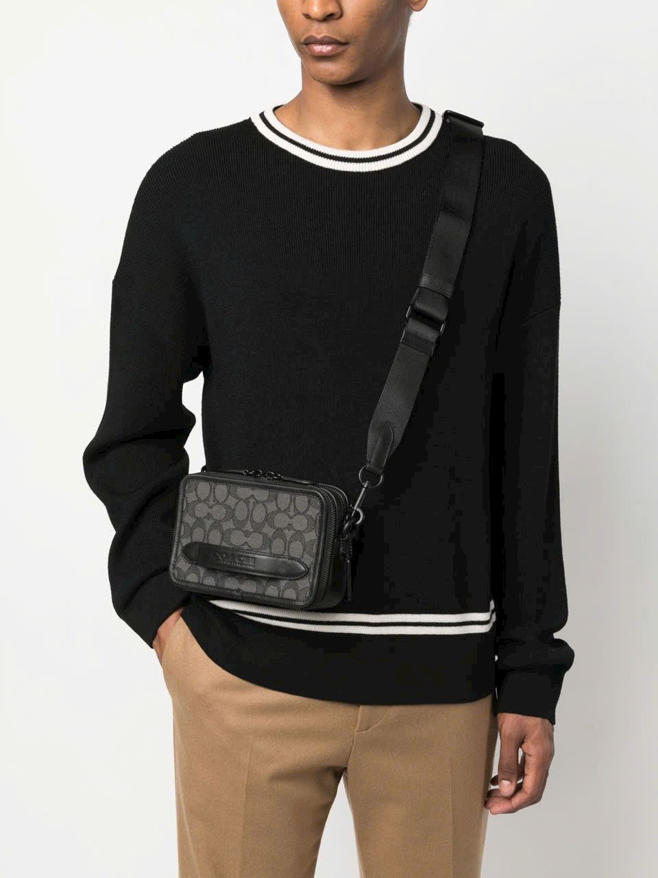 Túi đeo chéo Coach Nam Charter Crossbody Signature Jacquard CC069 8
