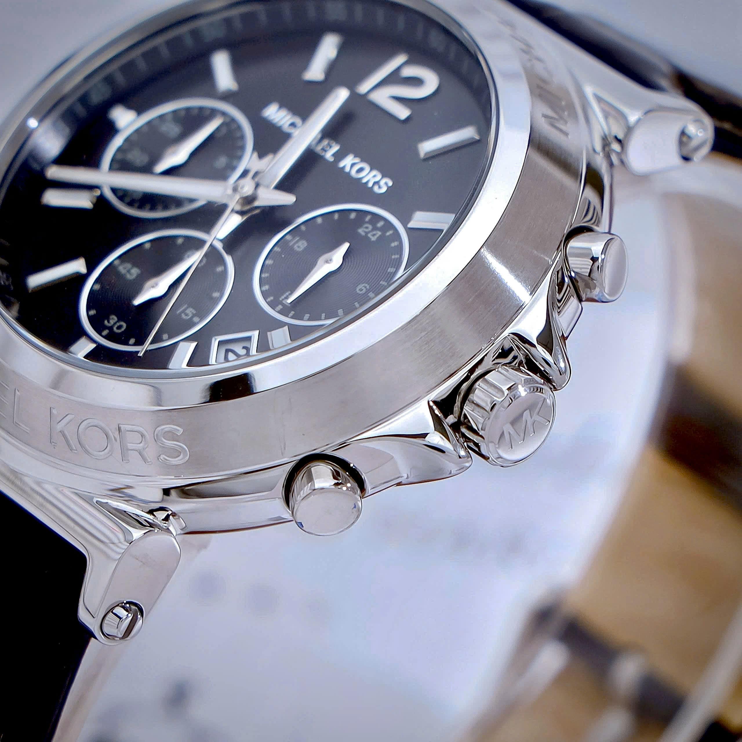 Đồng hồ đeo tay nữ Michael Kors Maren Silver-Tone and Crocodile Embossed Leather MK7499 7