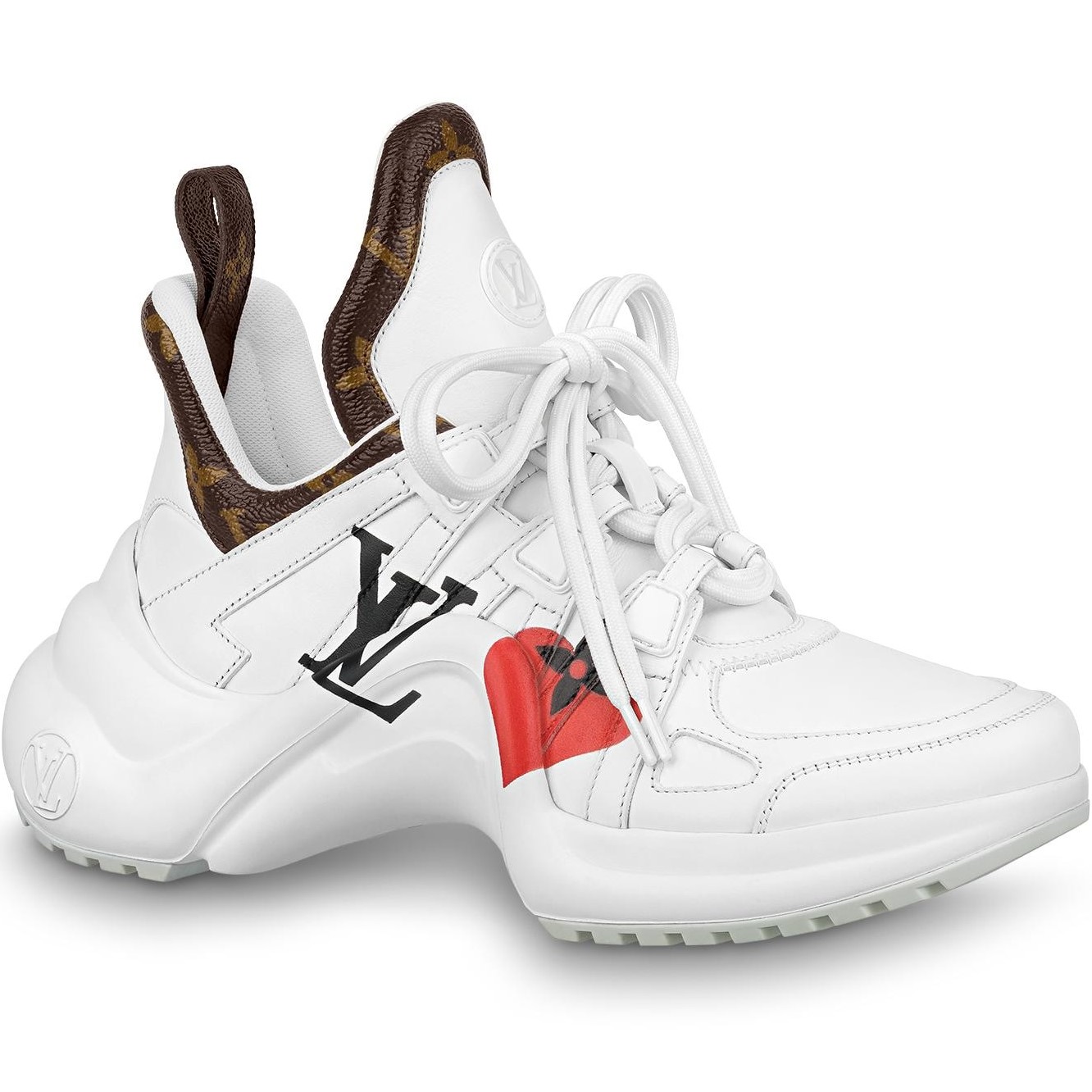 GIÀY THỂ THAO ĐẾ CONG LV NỮ LOUIS VUITTON GAME ON LV ARCHLIGHT SNEAKER IN WHITE 1A8MRP 5