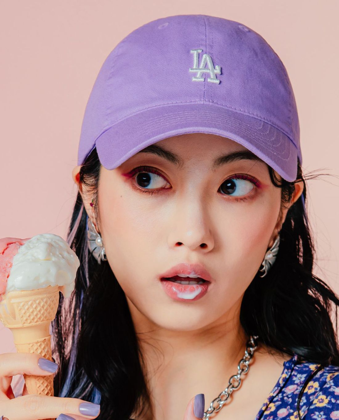 Nón kết MLB LA Rookie Unstructured Ball Cap LA Dodgers Purple 3ACP7701N-07PPN 2