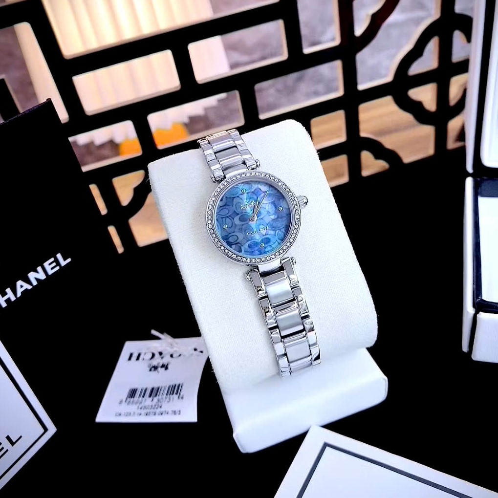 Đồng hồ đeo tay nữ Coach Park Mother of Pearl Blue Dial Silver Steel Strap Watch for Women 14503224 2