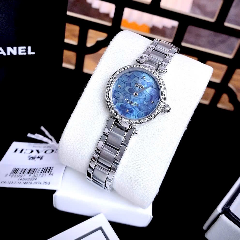 Đồng hồ đeo tay nữ Coach Park Mother of Pearl Blue Dial Silver Steel Strap Watch for Women 14503224 6