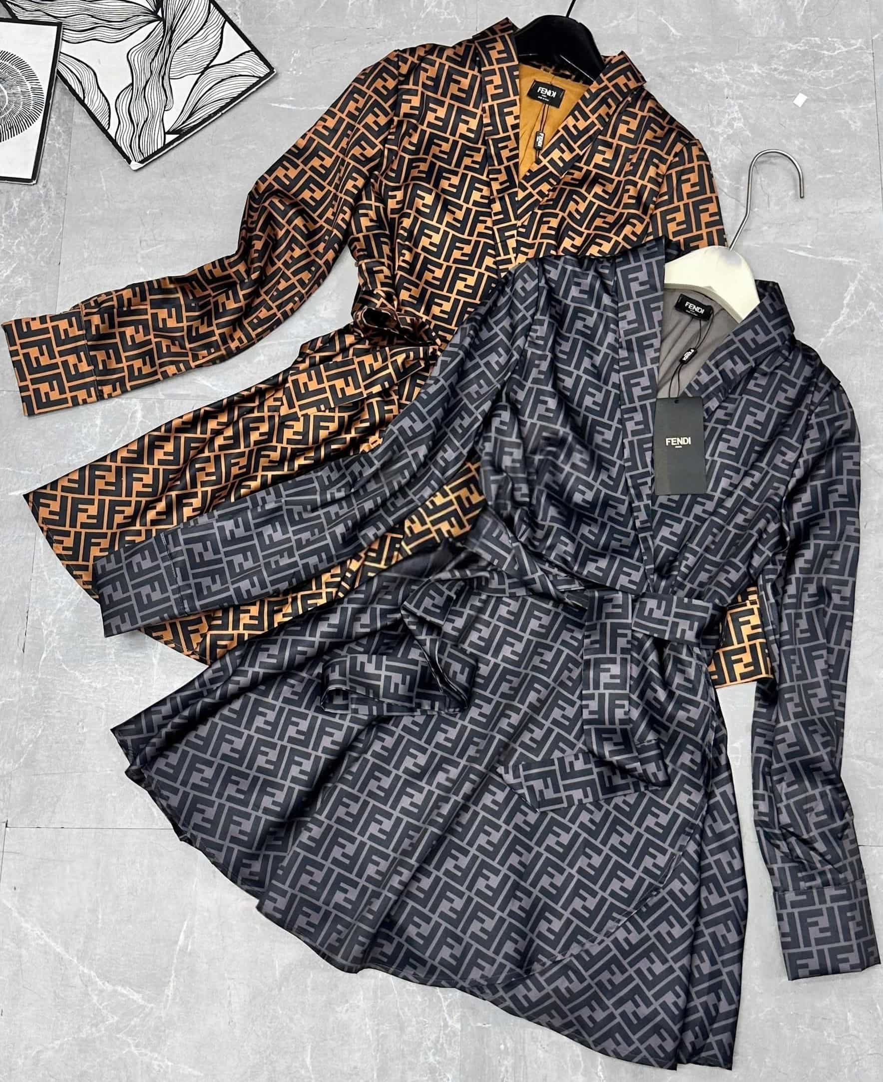 Áo đầm cổ vest dáng xòe Fendi 3