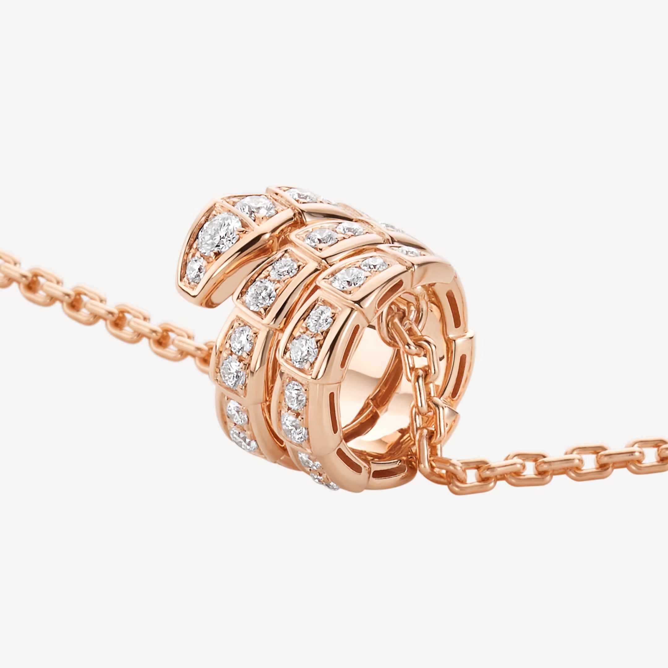DÂY CHUYỀN VÀNG ĐÍNH ĐÁ BVLGARI SERPENTI VIPER NECKLACE ROSE GOLD SET WITH PAVÉ DIAMONDS 357795 1