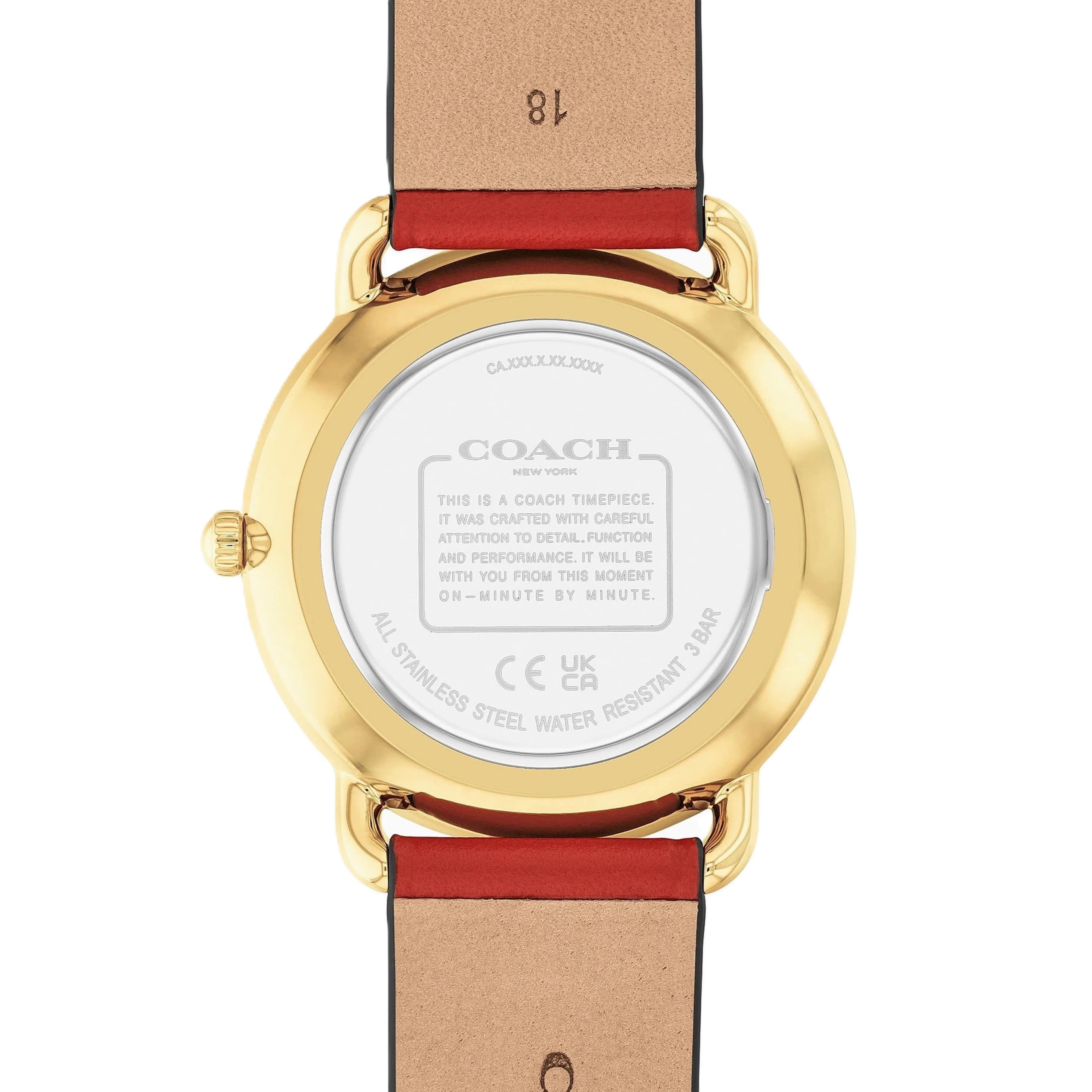 Đồng hồ đeo tay Coach Womens Elliot Red Leather Strap Watch 14504615 6