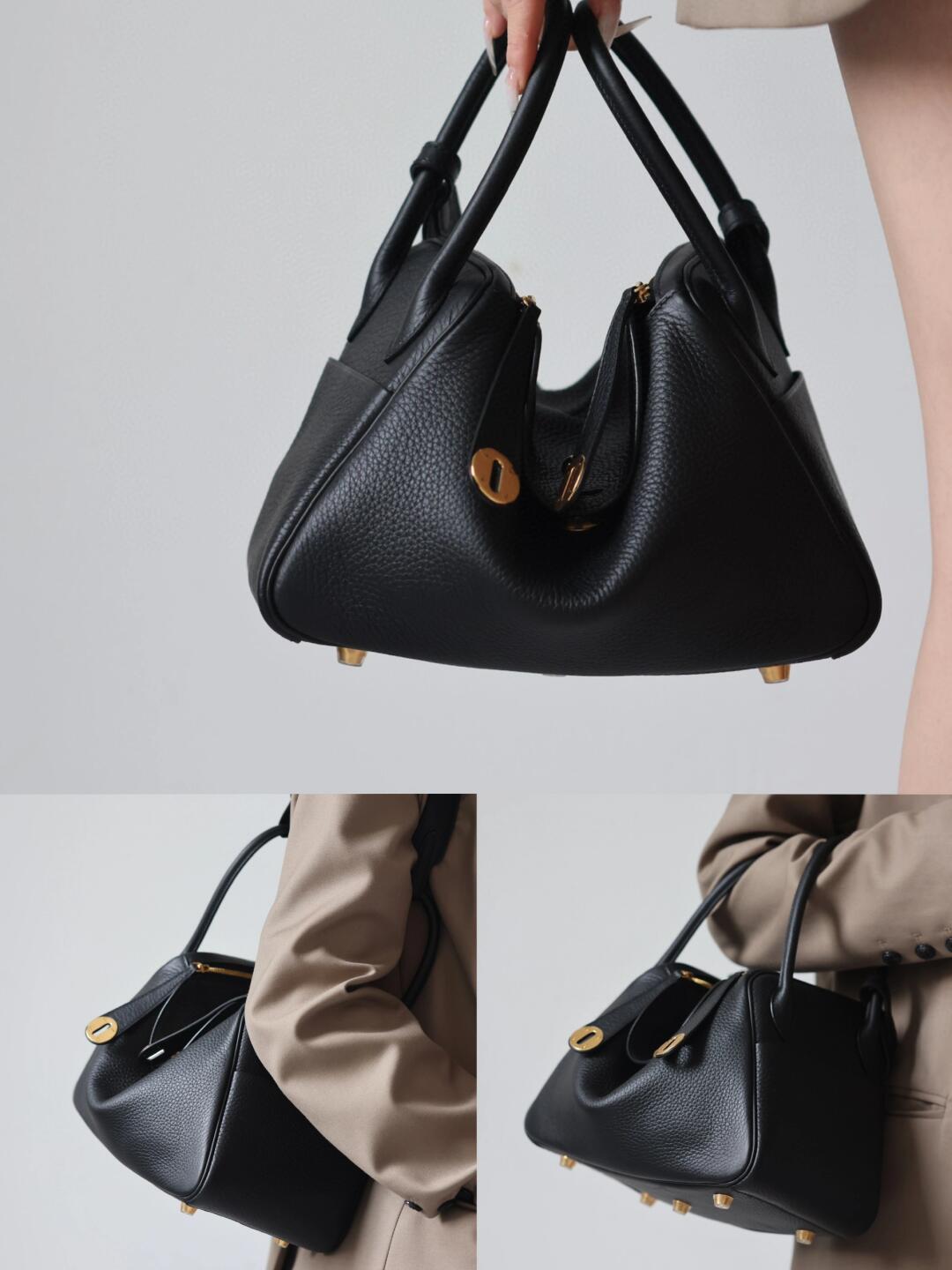 Túi xách Hermes Lindy Bag 26 Clémence Calfskin Bag Black 5