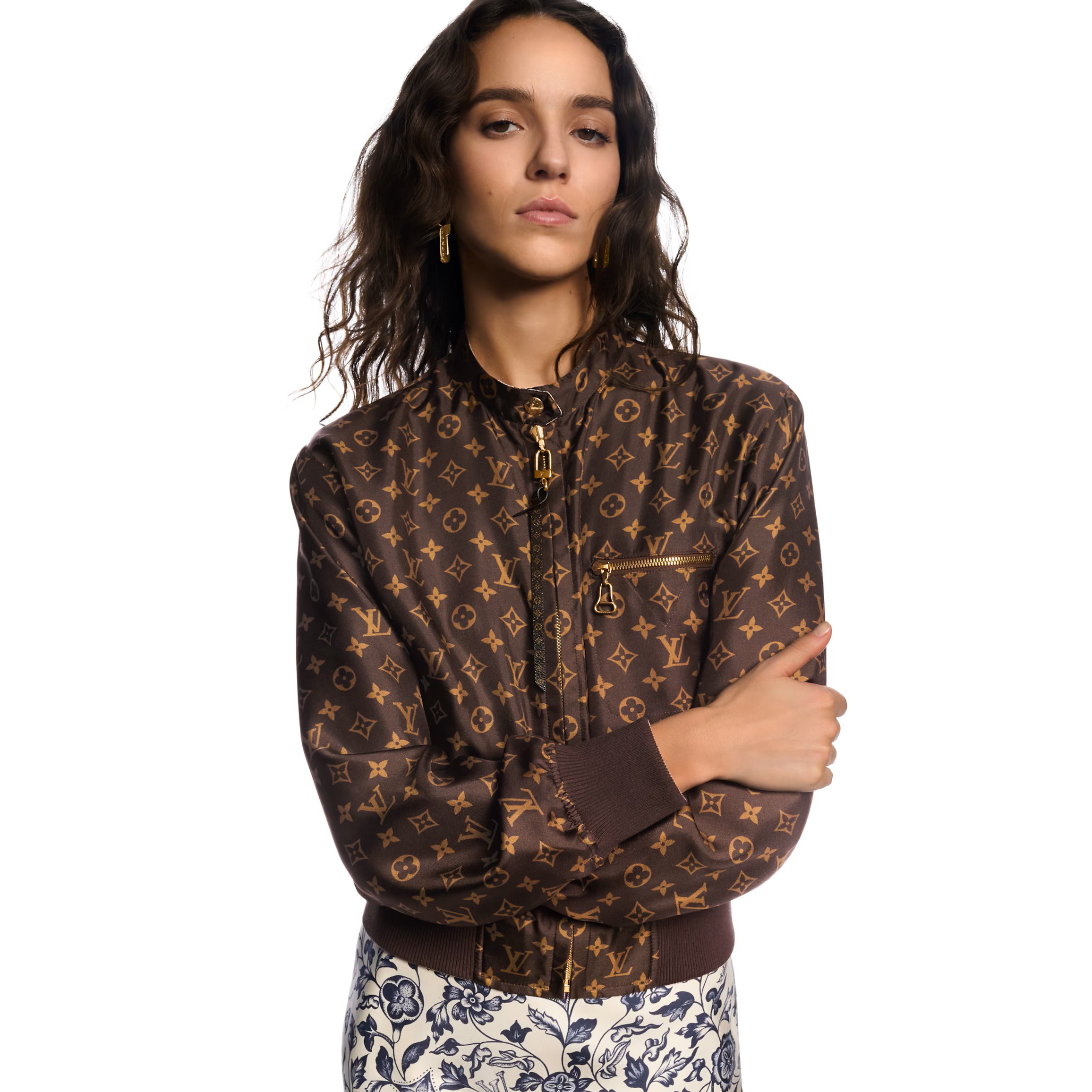 Áo khoác nữ hai mặt LV Louis Vuitton Reversible Botanical Print Bomber Jacket 5