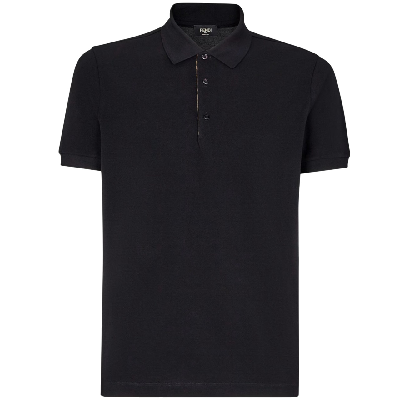 Áo thun nam polo tay ngắn Fendi Black Piqué Polo Shirt 1