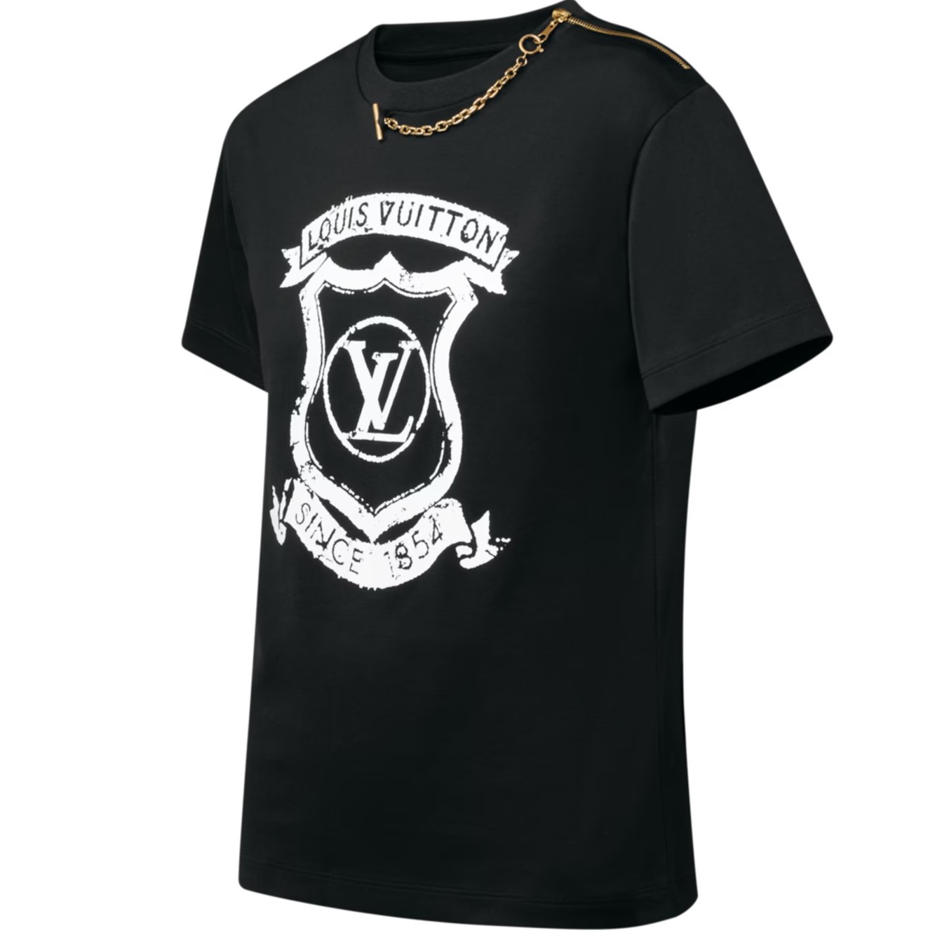Áo thun LV Louis Vuitton Signature Zipper Detail T-Shirt Black 5