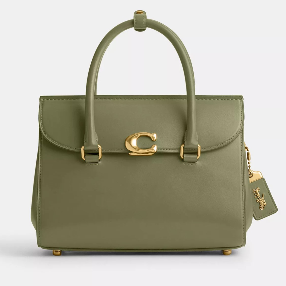 TÚI XÁCH COACH NỮ BROOME CARRYALL LUXE REFINED CALF LEATHER BRASS MOSS CP119 3