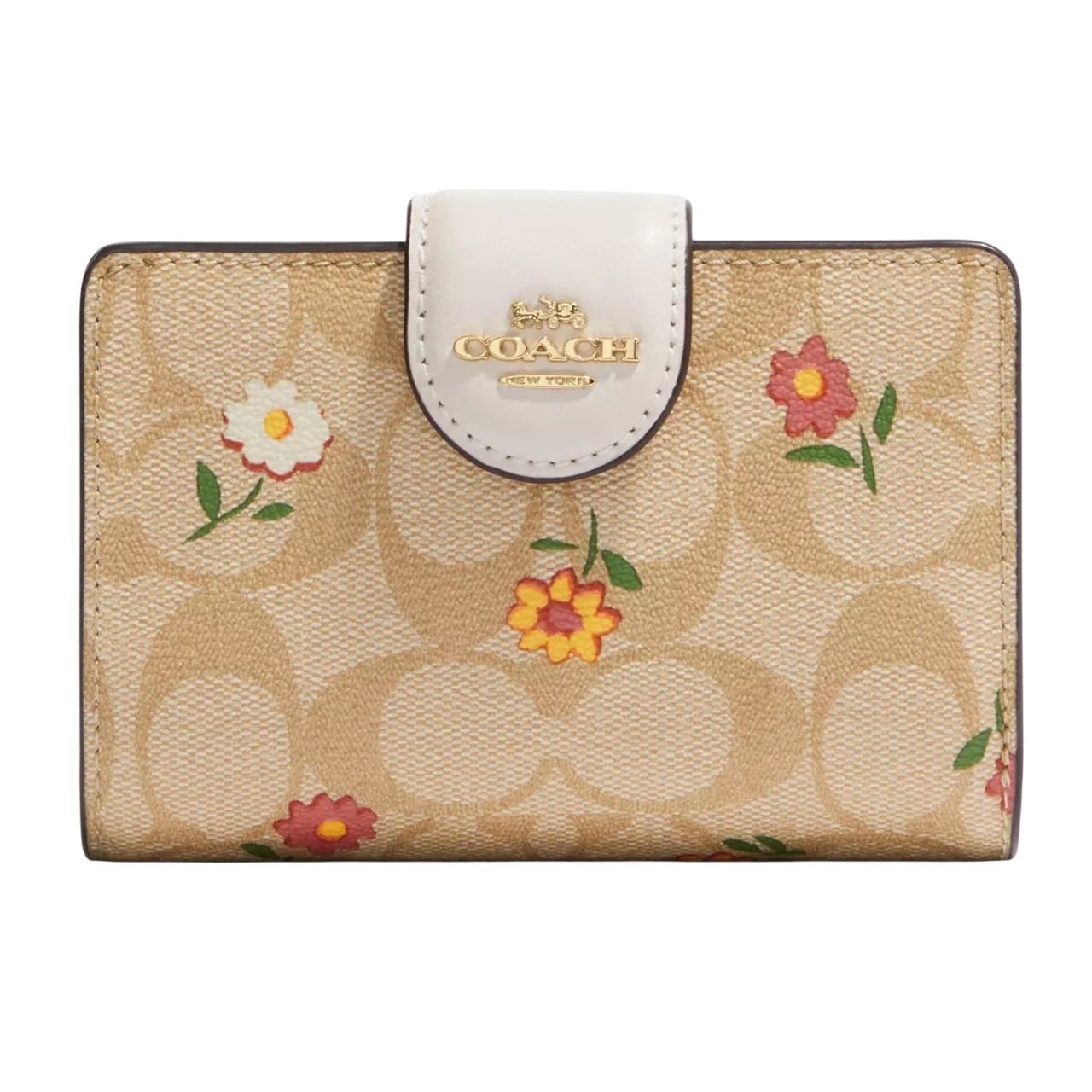 Ví Coach Medium Corner Zip Wallet In Signature Canvas With Nostalgic Ditsy Print CH480 4