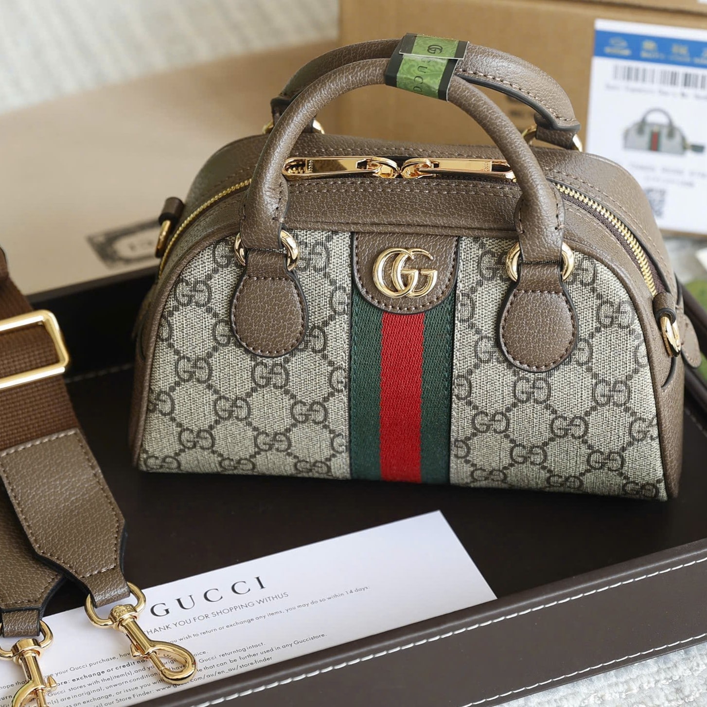 Túi xách Gucci Mini Ophidia Top-handle Bag in GG Supreme Canvas 3