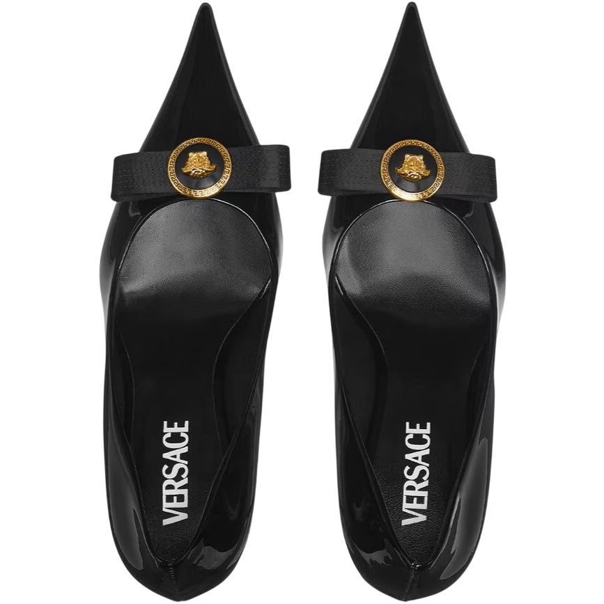 Giày nữ Versace Gianni Ribbon Patent Pumps 85 mm 4