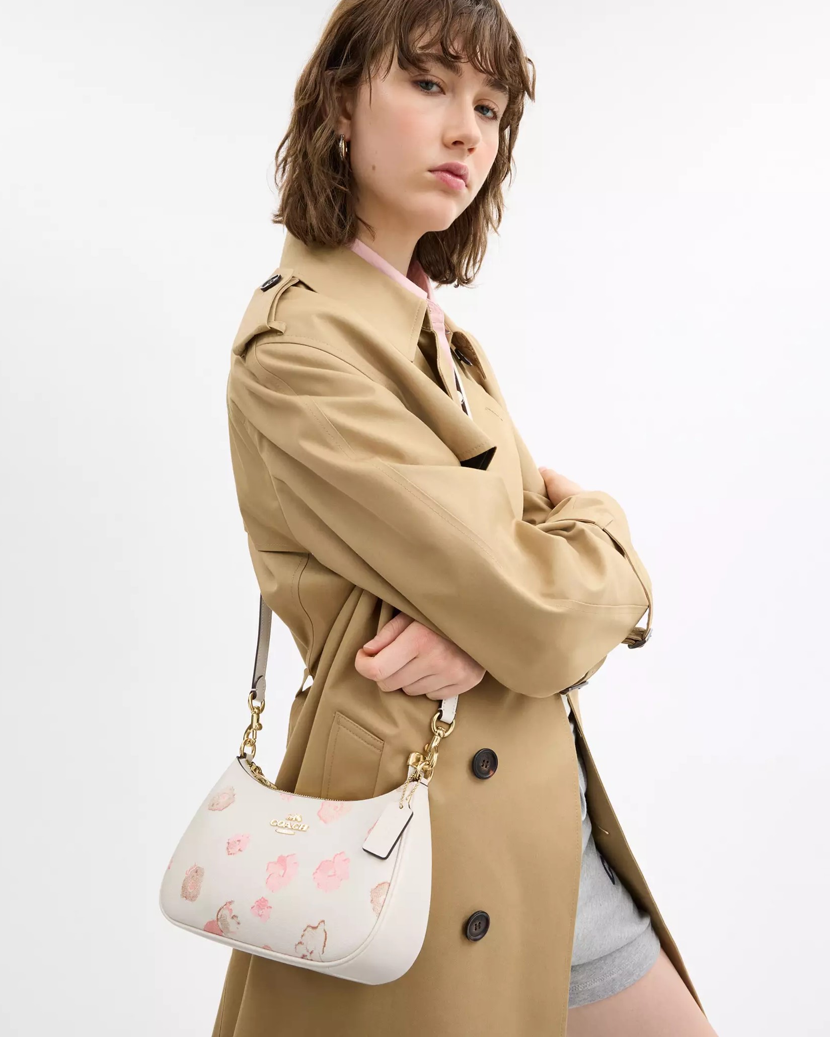 Túi đeo chéo Coach Teri Shoulder Bag In Floral Print Chalk Multi CW379 6