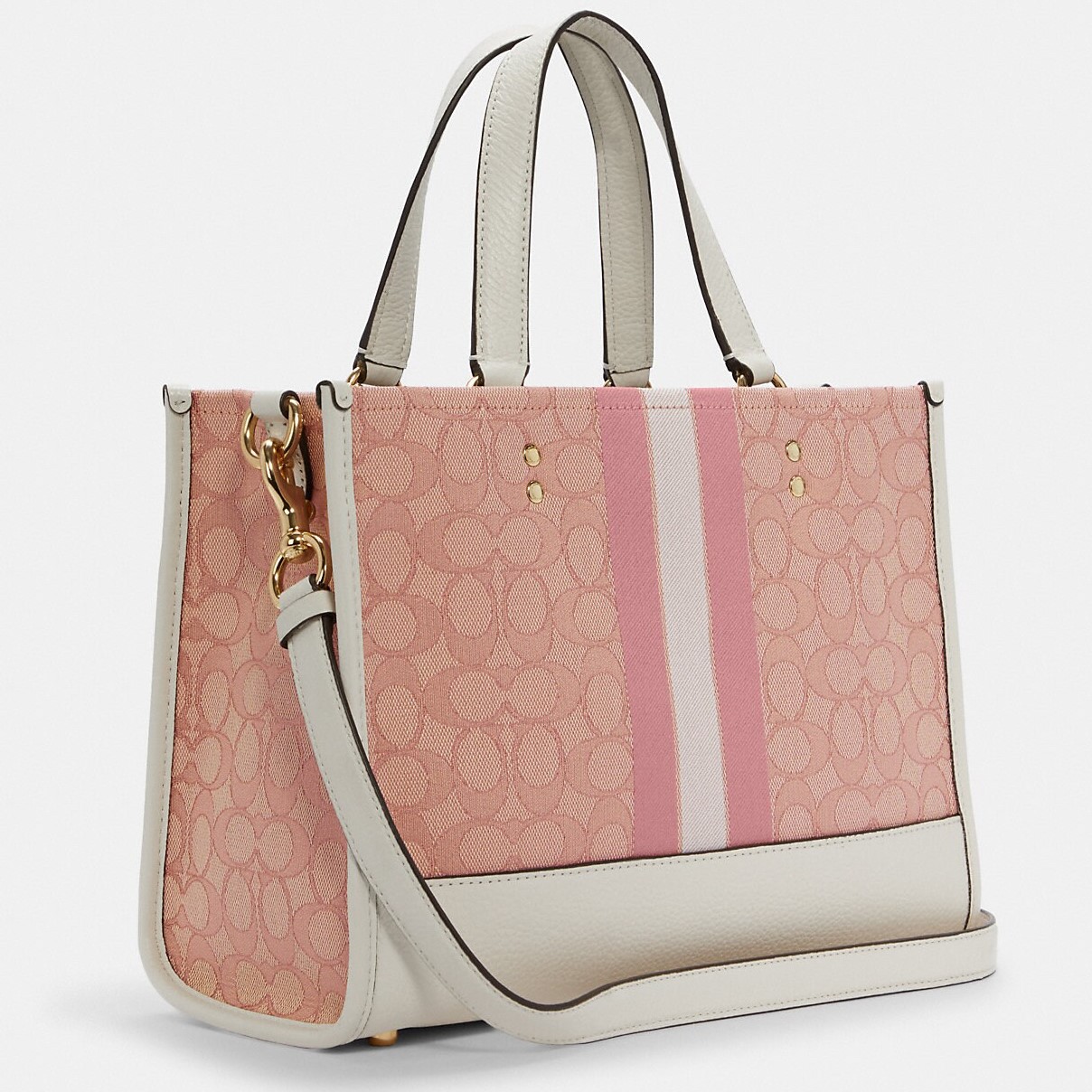 TÚI TOTE NỮ COACH DEMPSEY CARRYALL IN SIGNATURE JACQUARD WITH COACH PATCH AND HEART CHARM 9