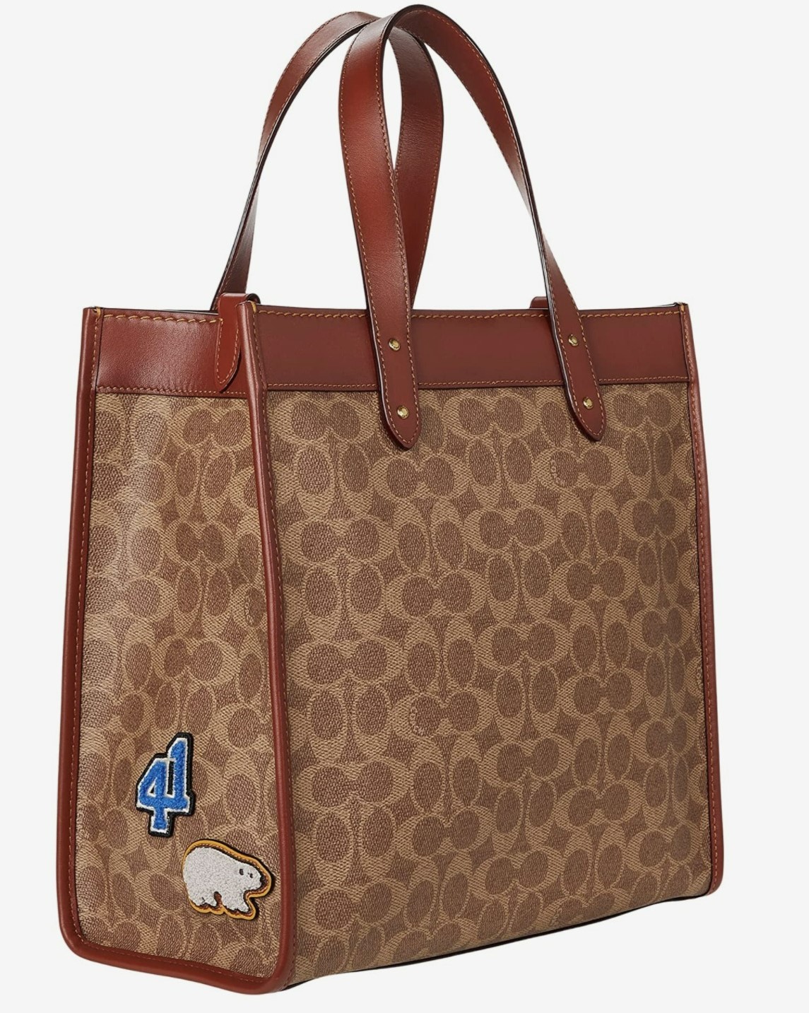 TÚI COACH FIELD TOTE IN SIGNATURE CANVAS WITH PATCHES 2