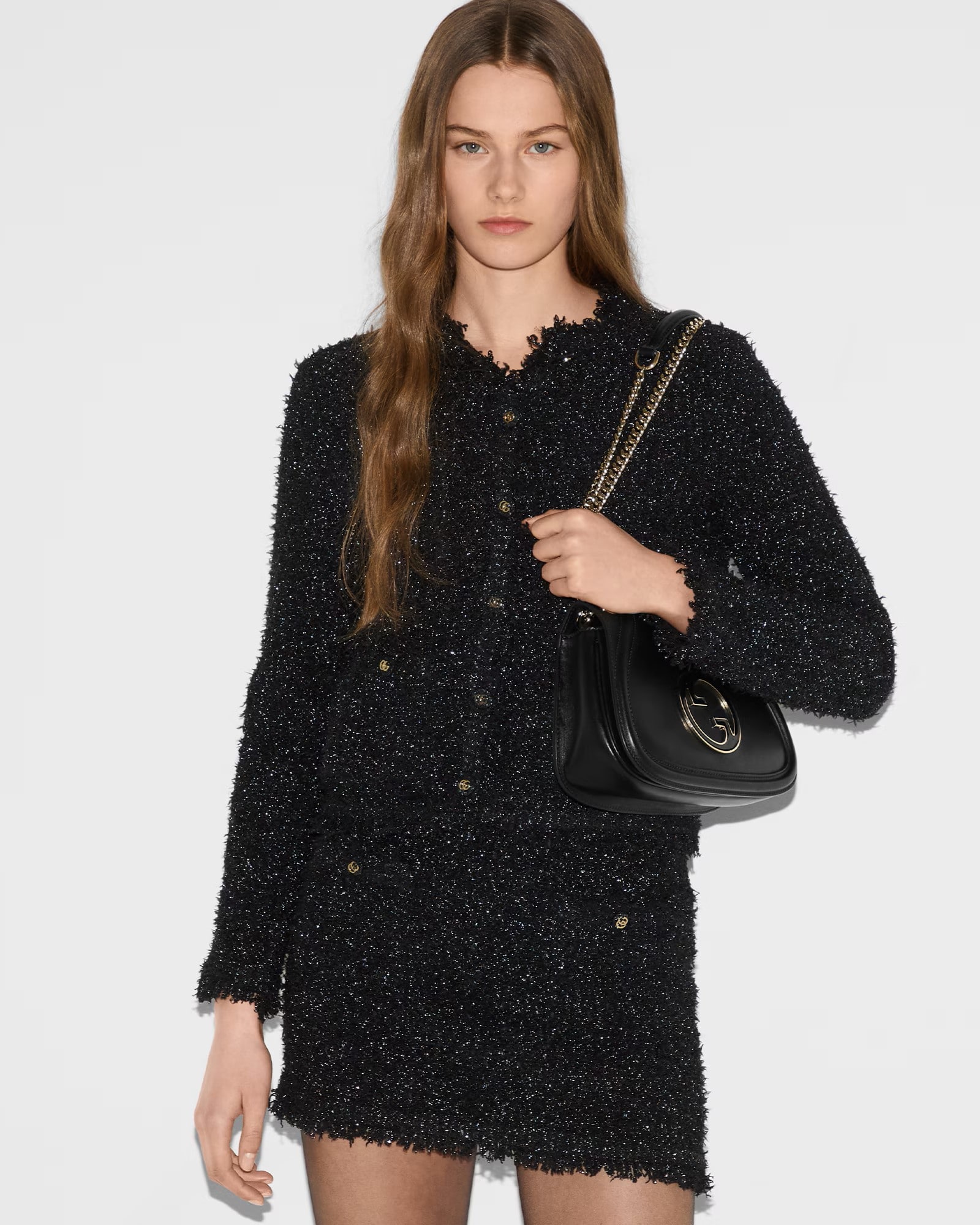 Túi đeo chéo Gucci Blondie Medium Shoulder Bag Black 8