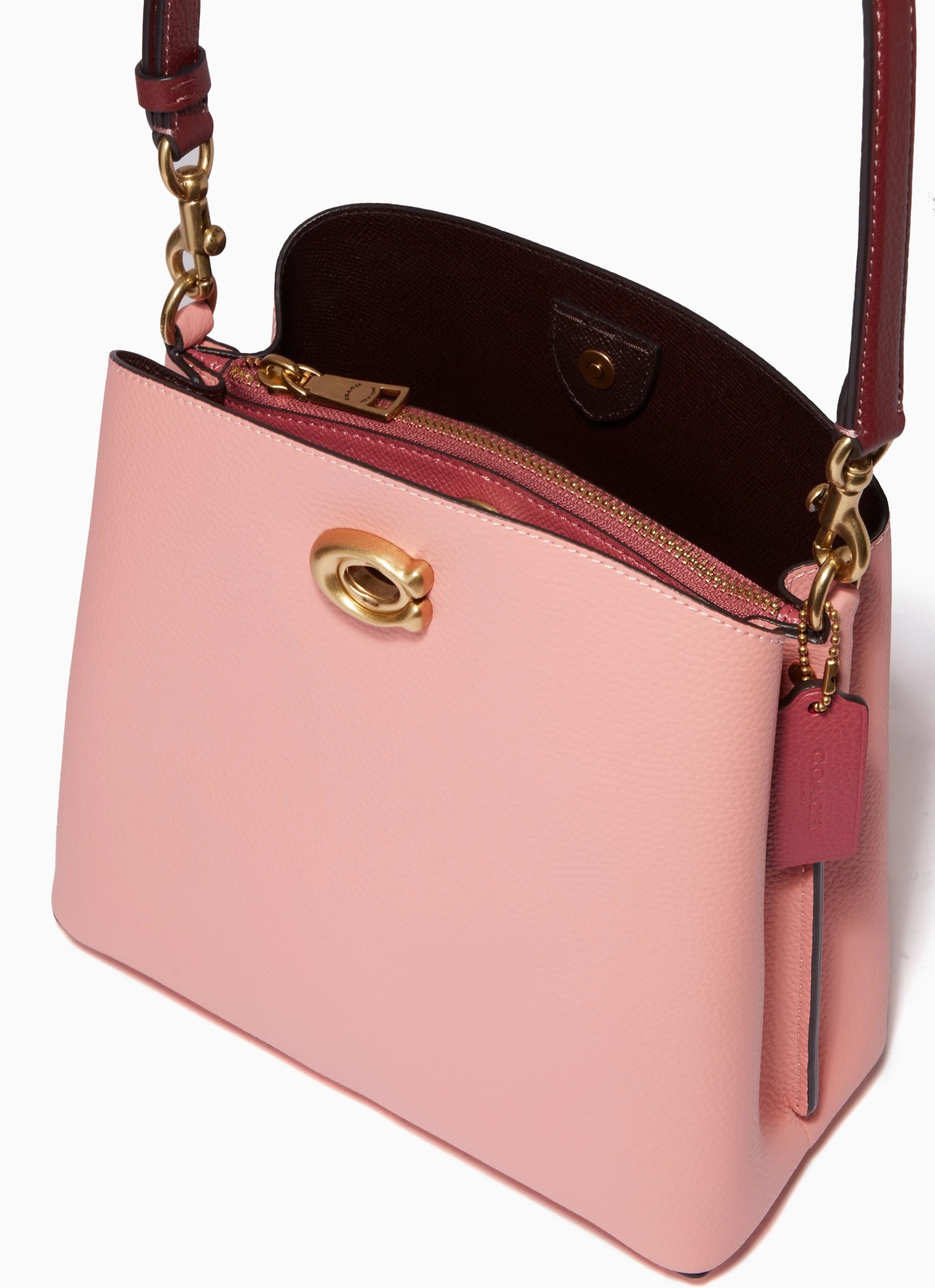 Túi đeo chéo Coach Willow Bucket Bag In Colorblock Candy Pink Multi C3766 3