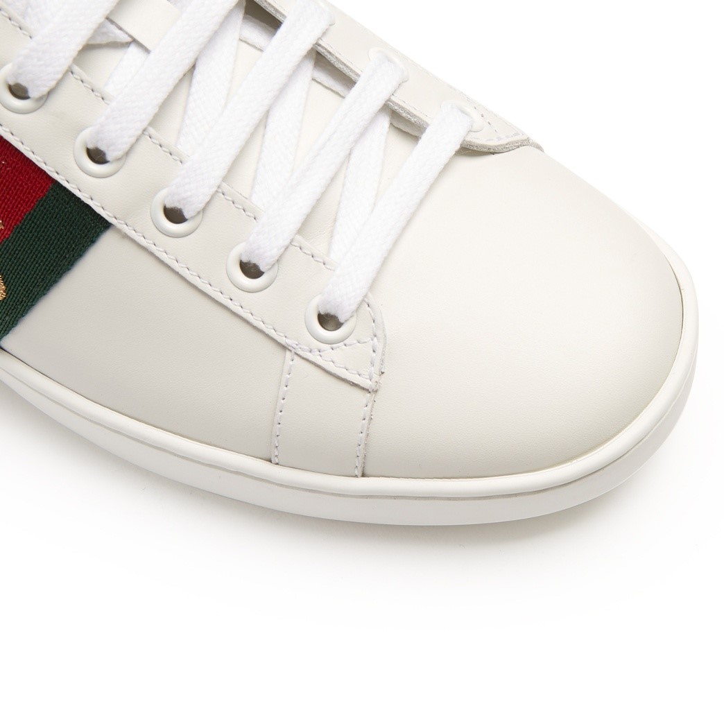 GIÀY SNEAKER GUCCI ACE EMBROIDERED SNEAKER WHITE LEATHER WITH BEE MÀU TRẮNG 13
