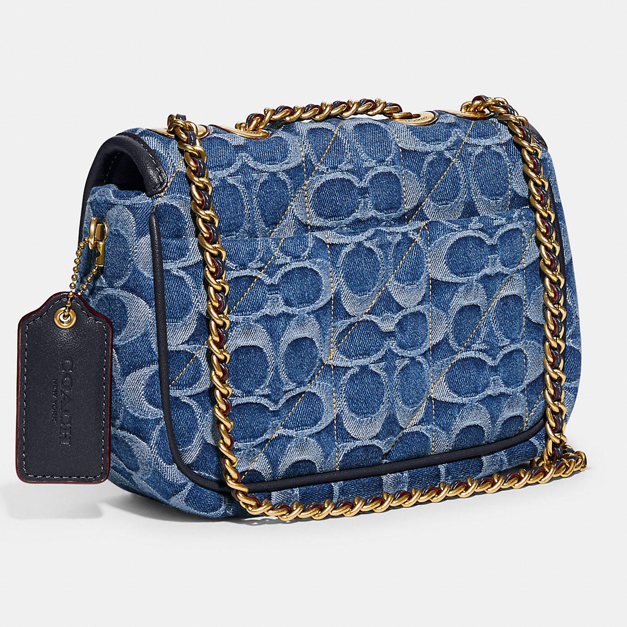 TÚI NỮ COACH PILLOW MADISON SHOULDER BAG 18 IN SIGNAUTURE DENIM WITH QUILTING 2