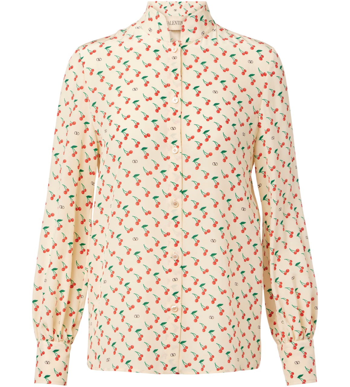 Áo nữ Valentino Printed Silk Crepe De Chine Shirt 4