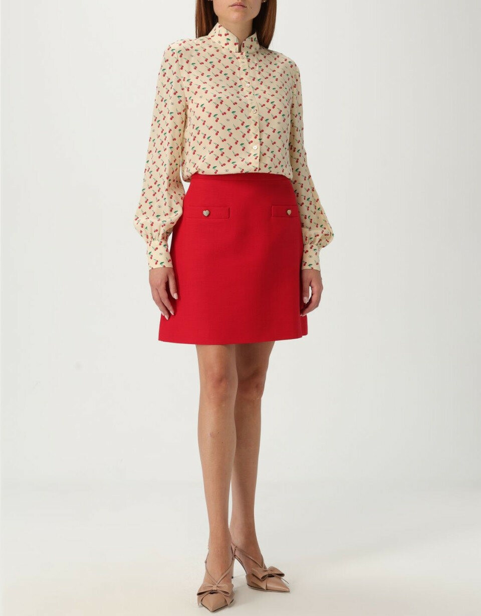 Áo nữ Valentino Printed Silk Crepe De Chine Shirt 6
