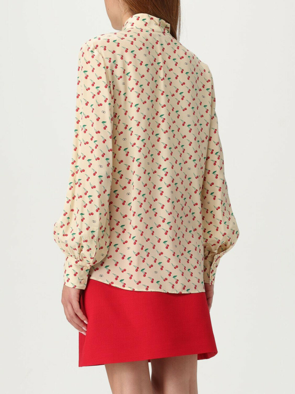 Áo nữ Valentino Printed Silk Crepe De Chine Shirt 8