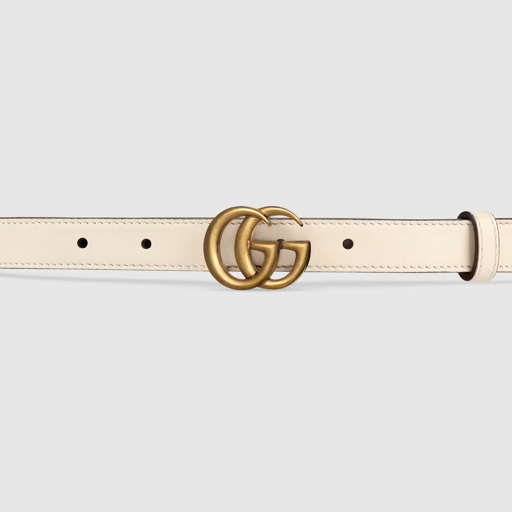 DÂY LƯNG GUCCI LIGHT LEATHER BELT WITH DOUBLE G BUCKLE 8
