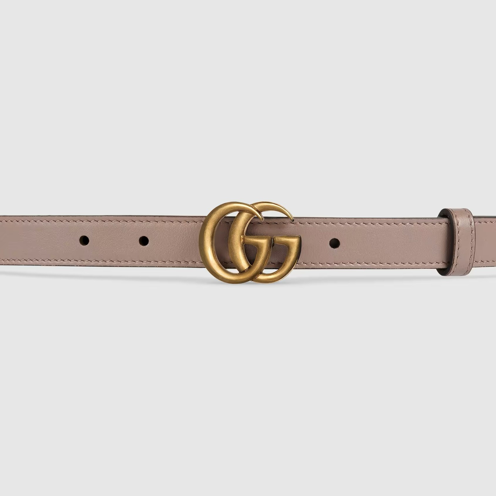 DÂY LƯNG GUCCI LIGHT LEATHER BELT WITH DOUBLE G BUCKLE 16