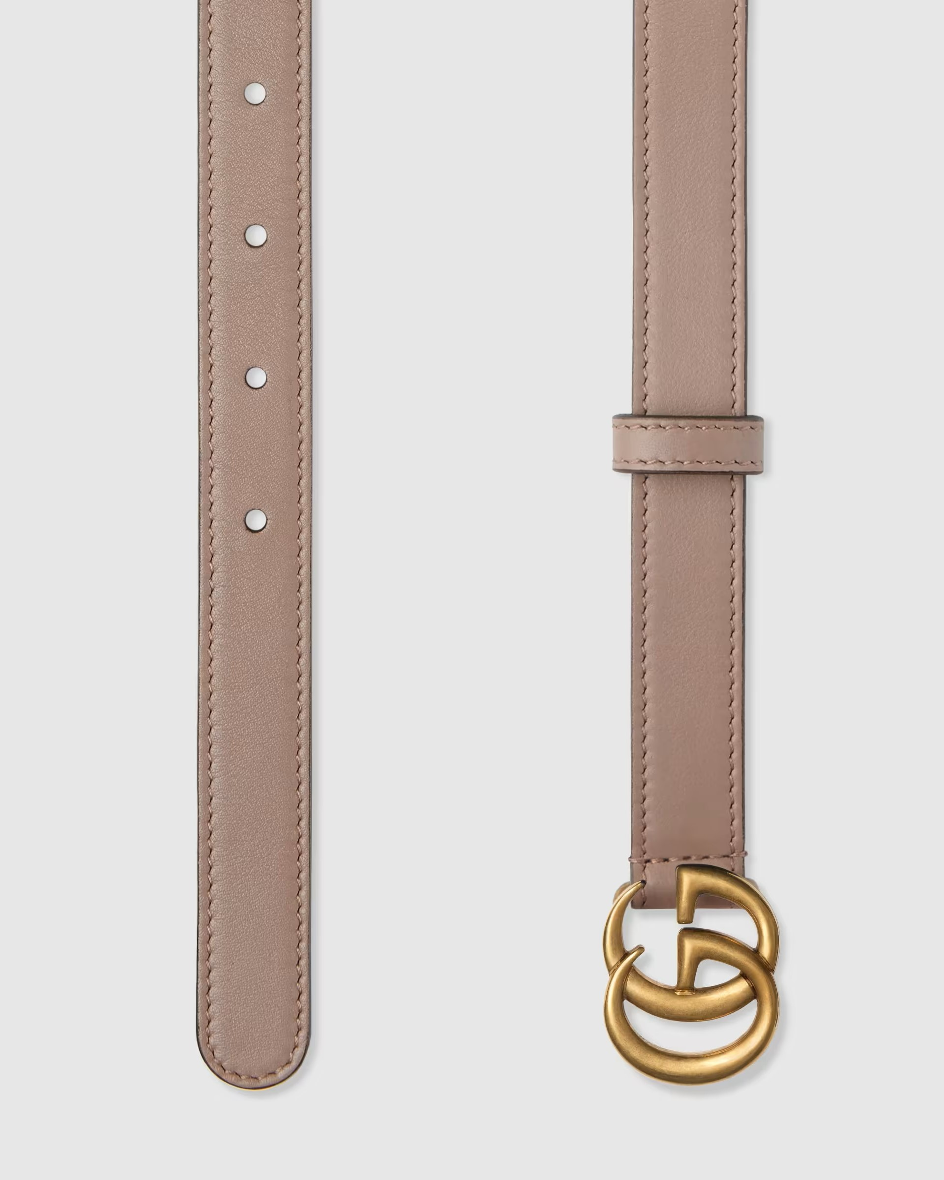 DÂY LƯNG GUCCI LIGHT LEATHER BELT WITH DOUBLE G BUCKLE 17