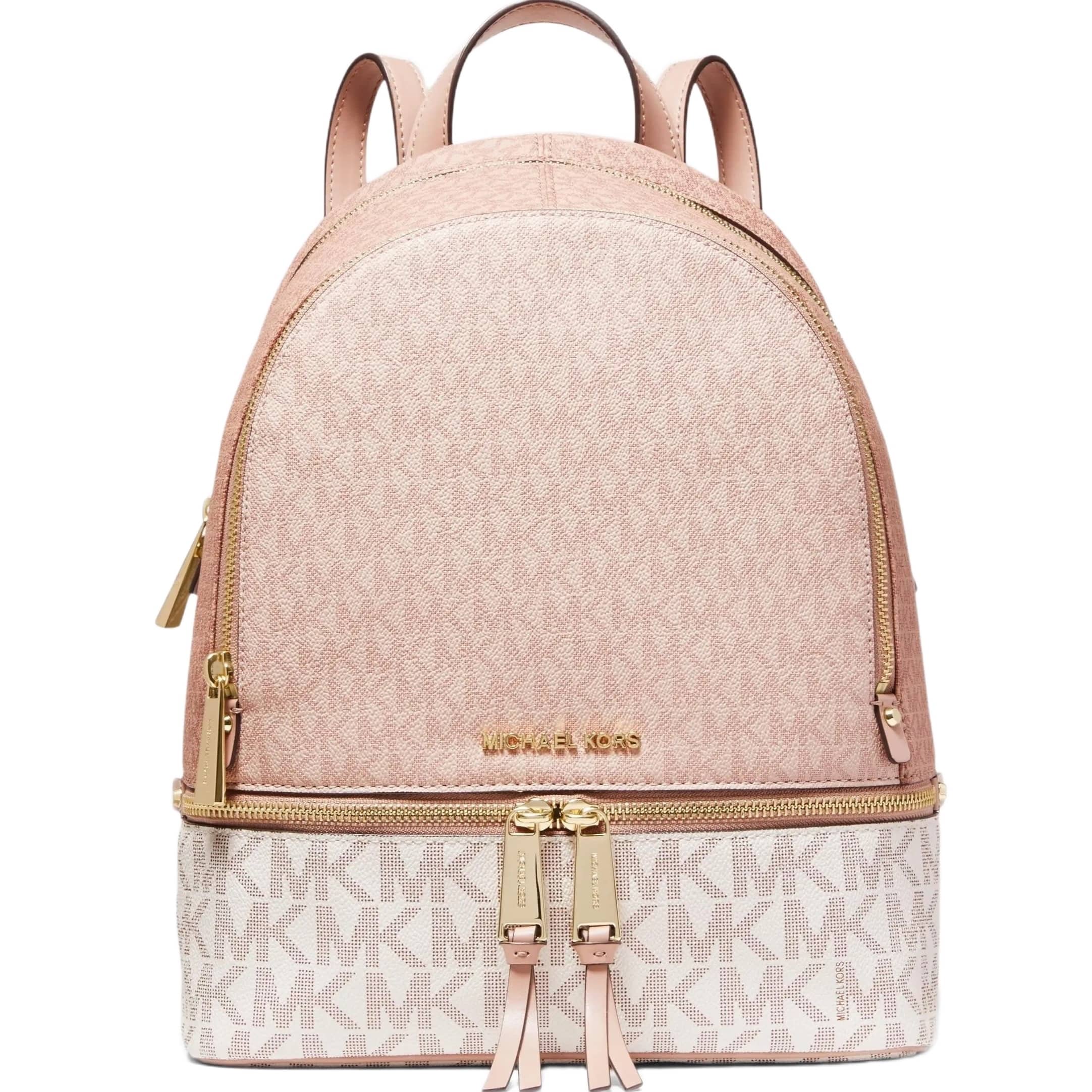 Ba lô Michael Kors Rhea Zip Medium Monogram Backpack Ballet Pink Mix 2